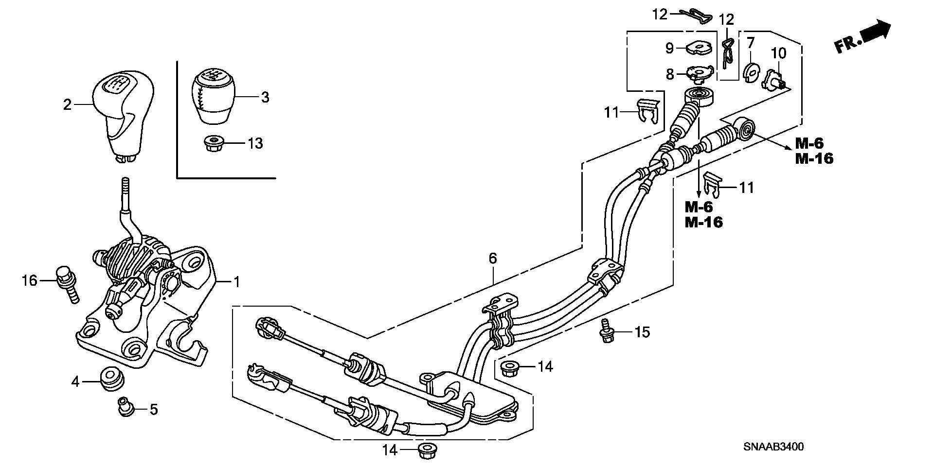 Diagram SHIFT LEVER for your Honda