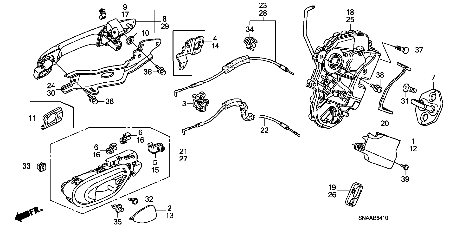 Diagram REAR DOOR LOCKS@OUTER HANDLE for your 2015 Honda CR-Z HYBRID MT EX 