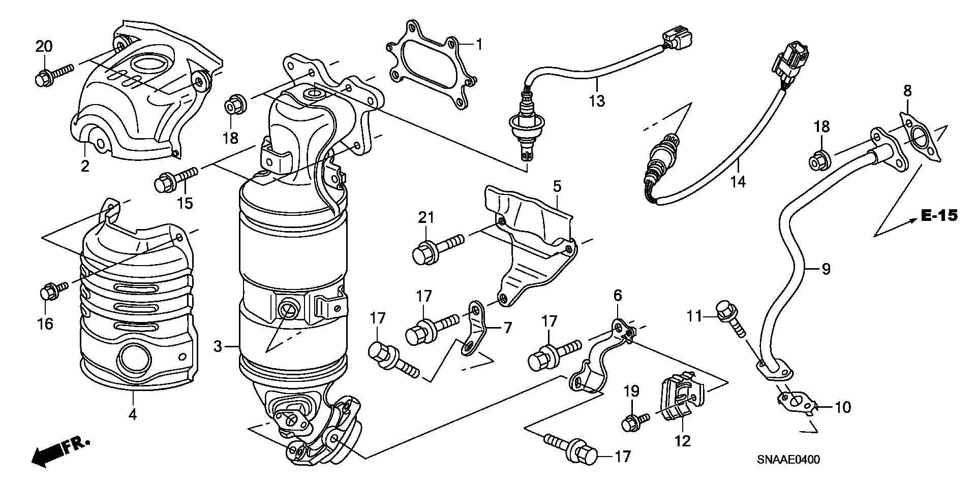 Diagram CONVERTER (1.8L) for your 2008 Honda Civic  Si 