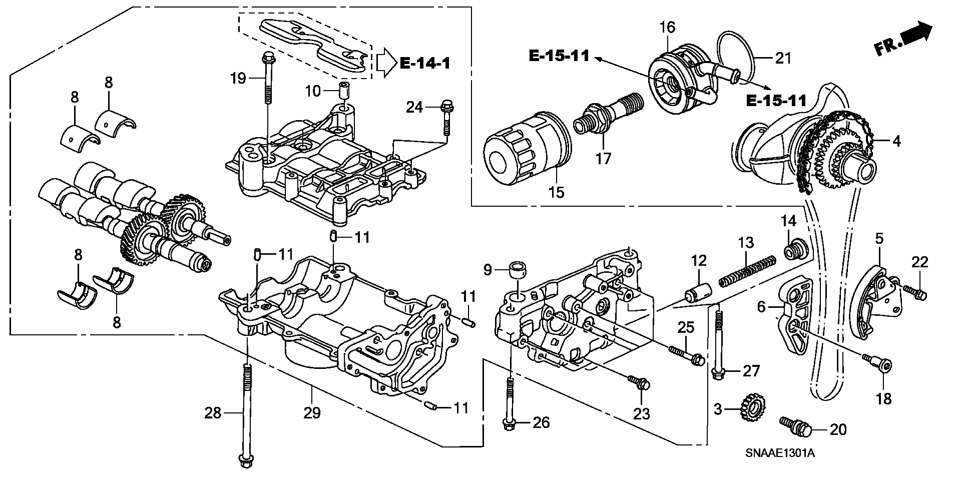 Diagram OIL PUMP (2.0L) for your 1992 Honda Accord Coupe 2.2L AT DX 