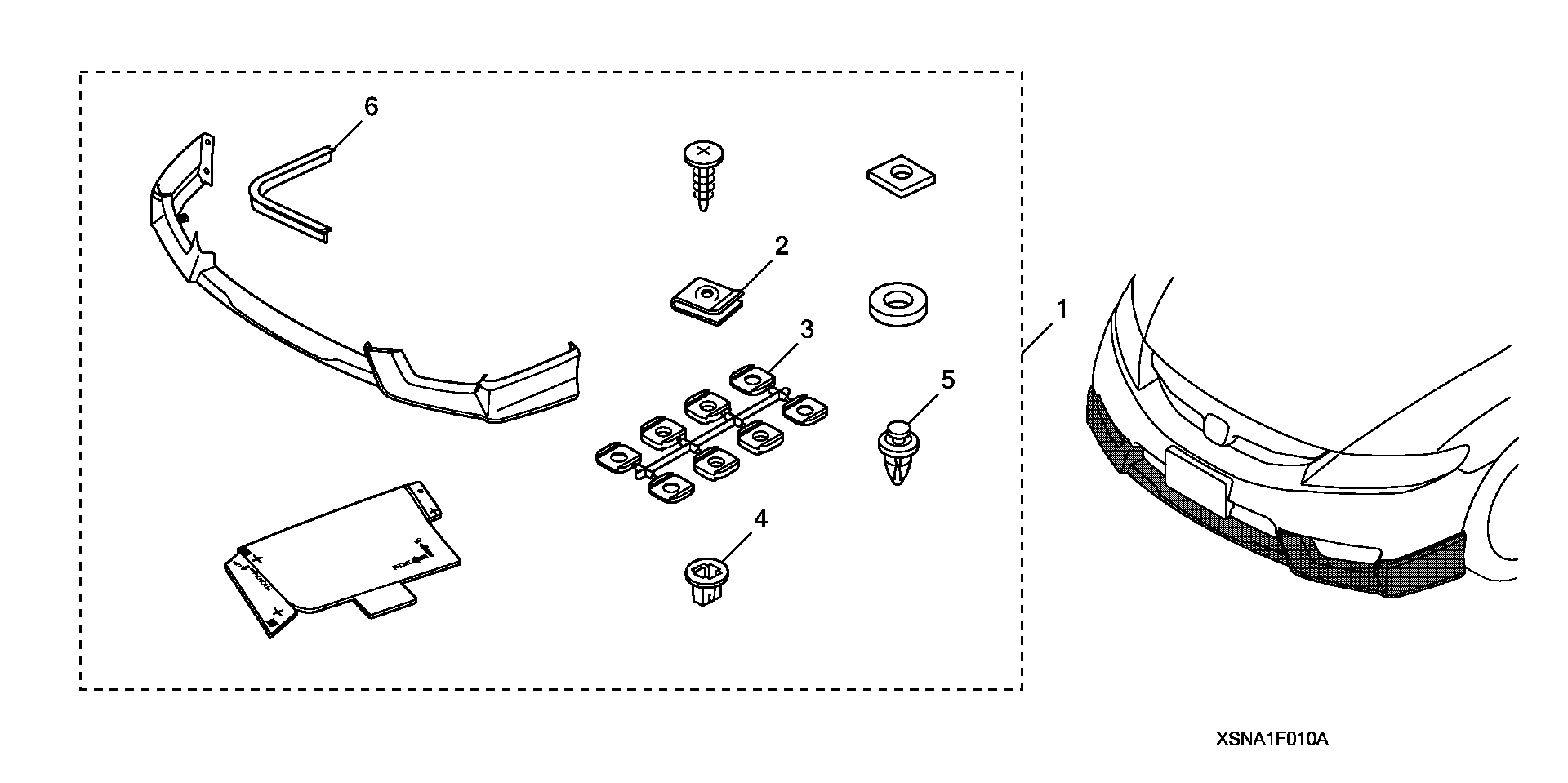 Diagram FRONT UNDER SPOILER for your Honda S2000  