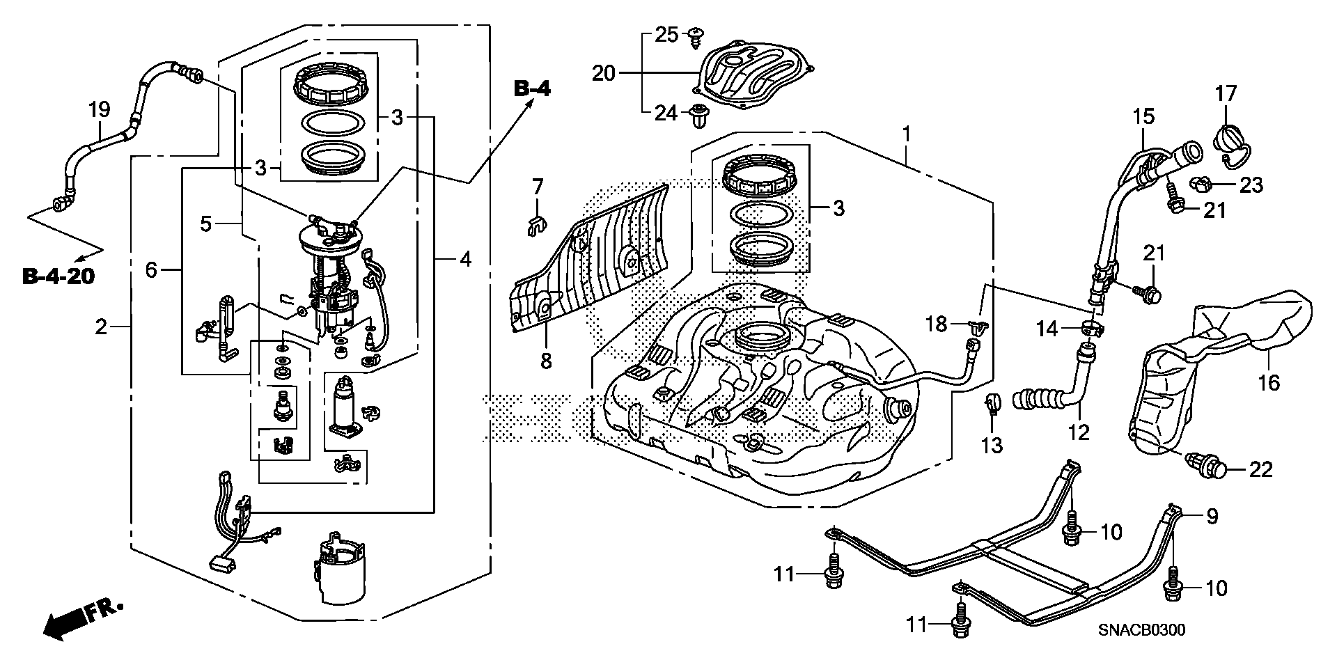 Diagram FUEL TANK (1) for your 2024 Honda Pilot  SPT 