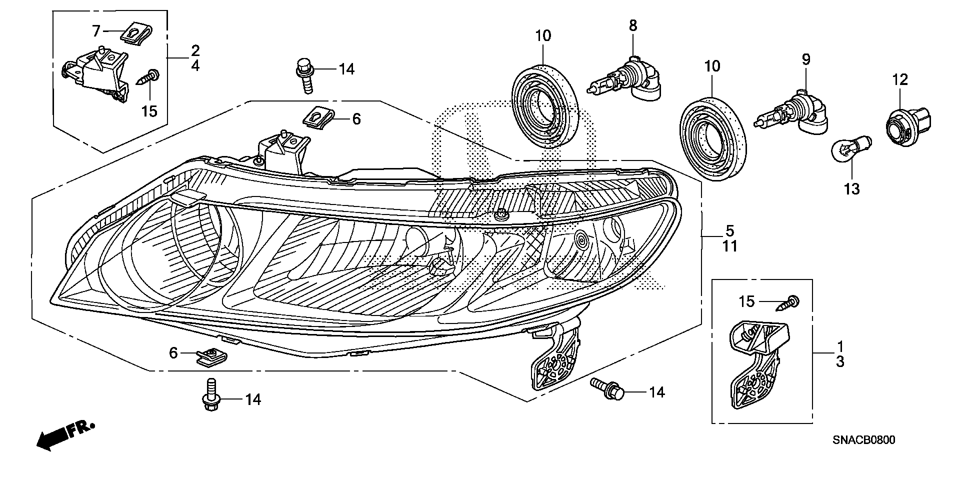 Diagram HEADLIGHT for your 2024 Honda Pilot   