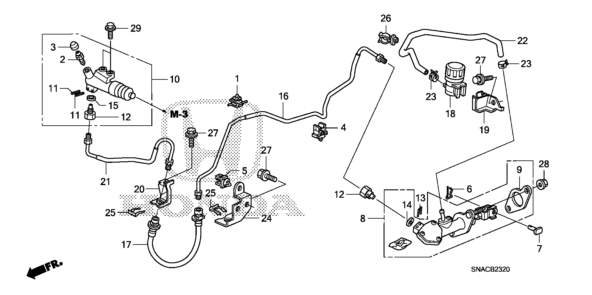 Diagram CLUTCH MASTER CYLINDER (1.8L) (KA/KC) for your 1990 Honda Accord Coupe   