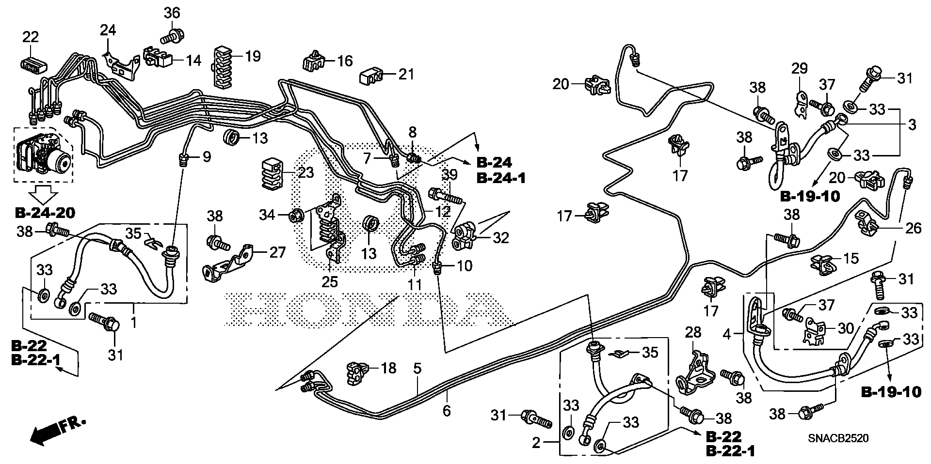 Diagram BRAKE LINES (VSA) for your 1994 Honda Civic Hatchback   