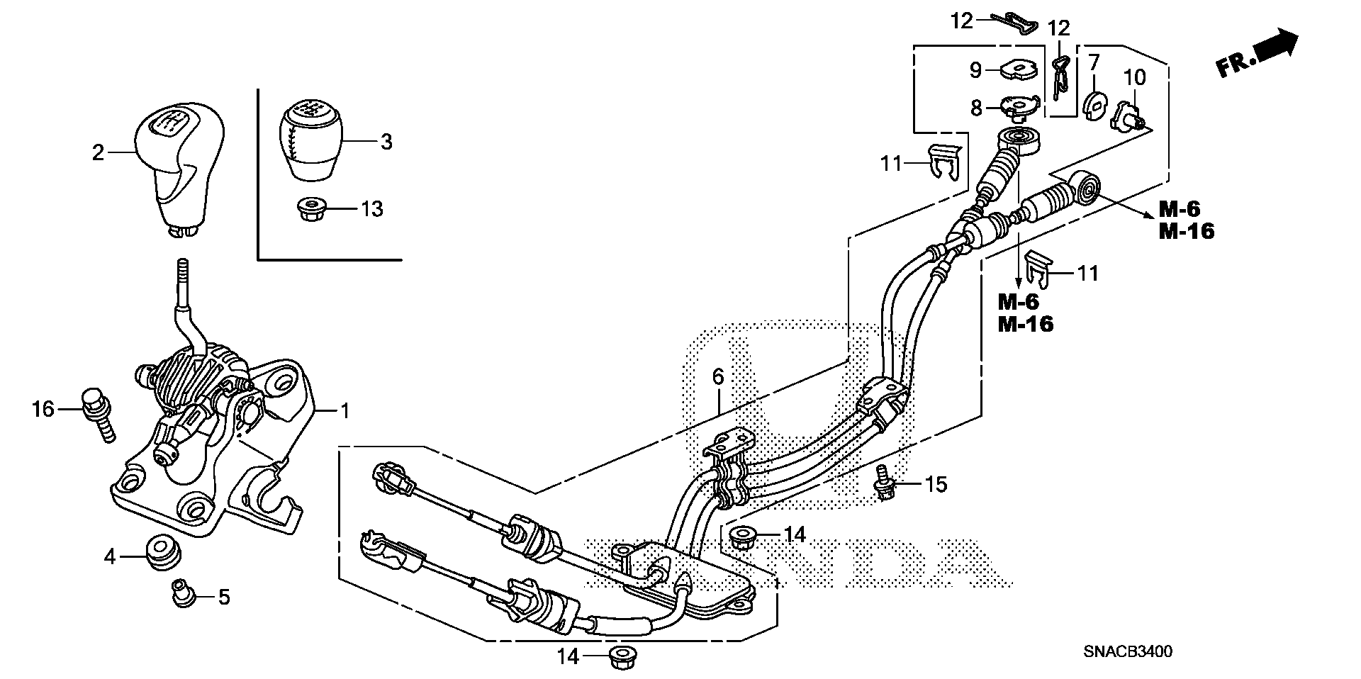 Diagram SHIFT LEVER for your Honda