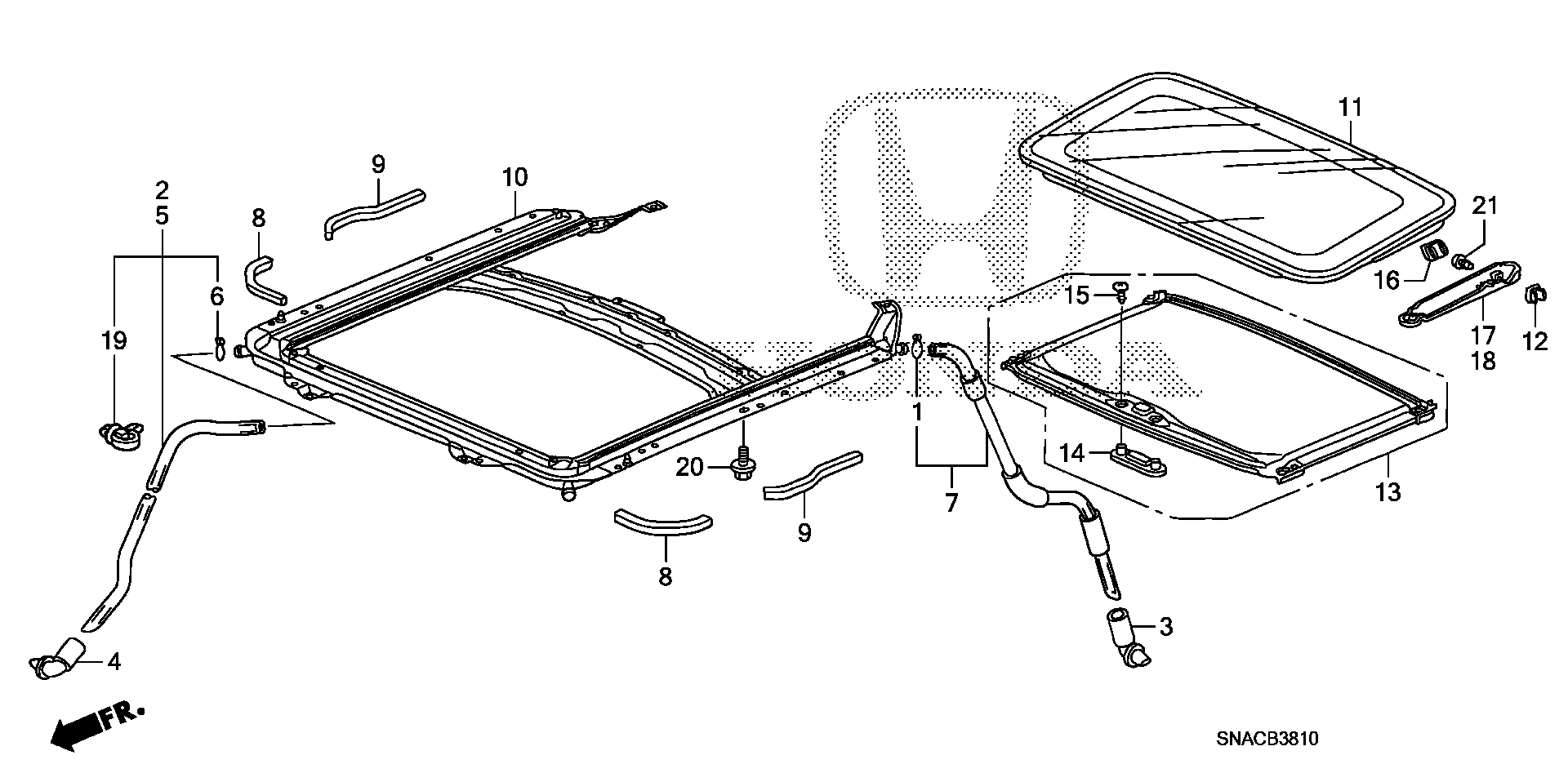 Diagram SLIDING ROOF for your 2012 Honda Pilot   