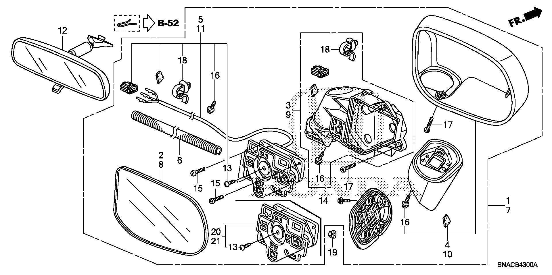 Diagram MIRROR for your 1975 Honda Civic Hatchback   