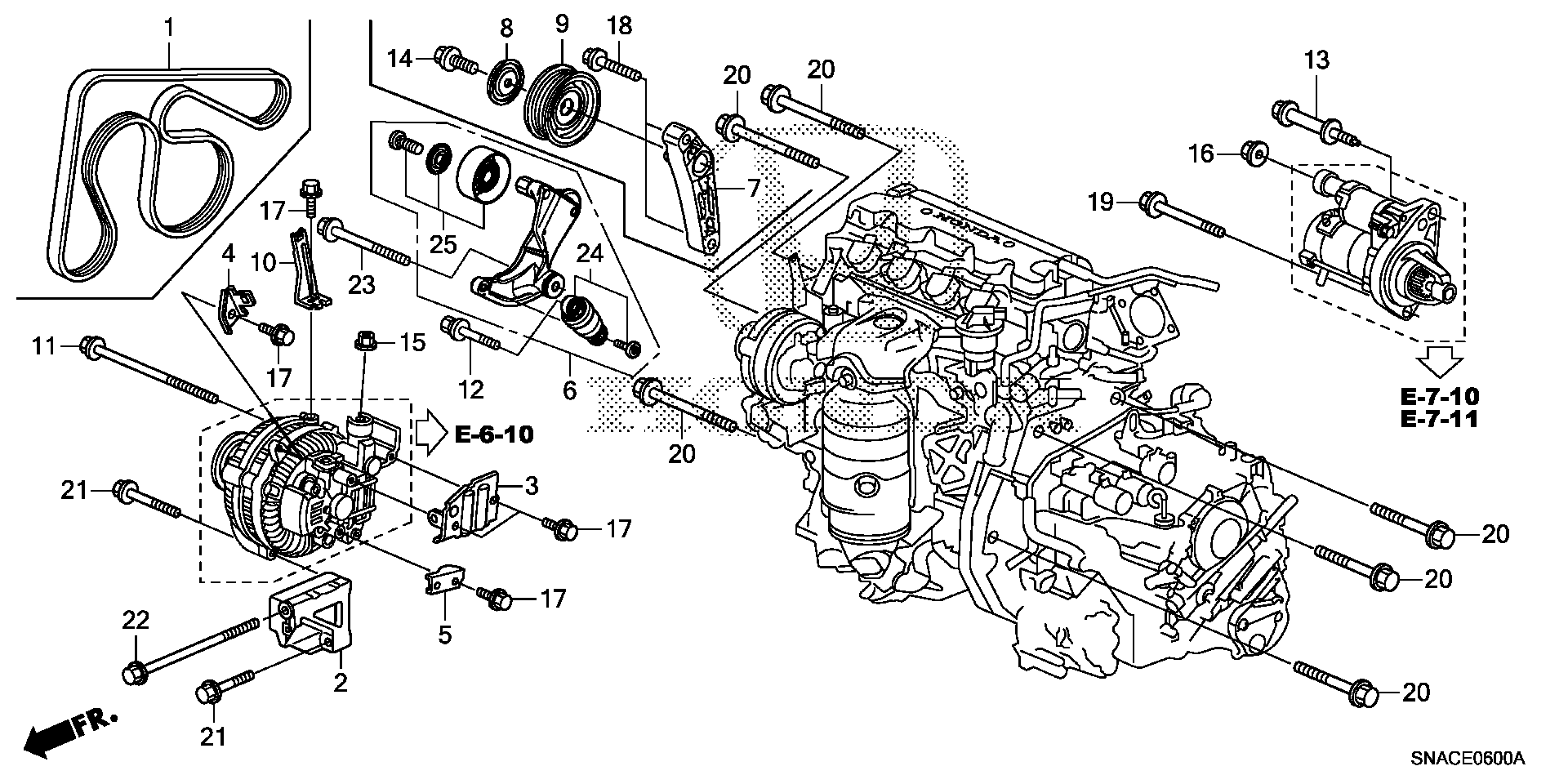 Honda Civic Tensioner assy., auto. Alternator, bracket - 31170-RWK-045 ...