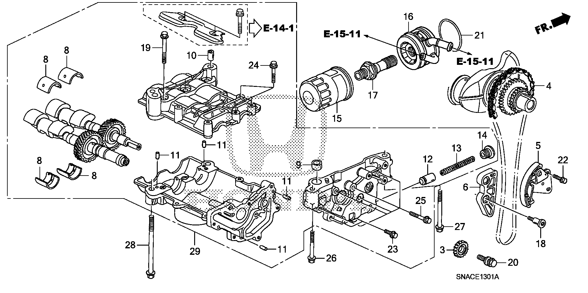 Diagram OIL PUMP (2.0L) for your 1992 Honda Accord Coupe 2.2L AT DX 