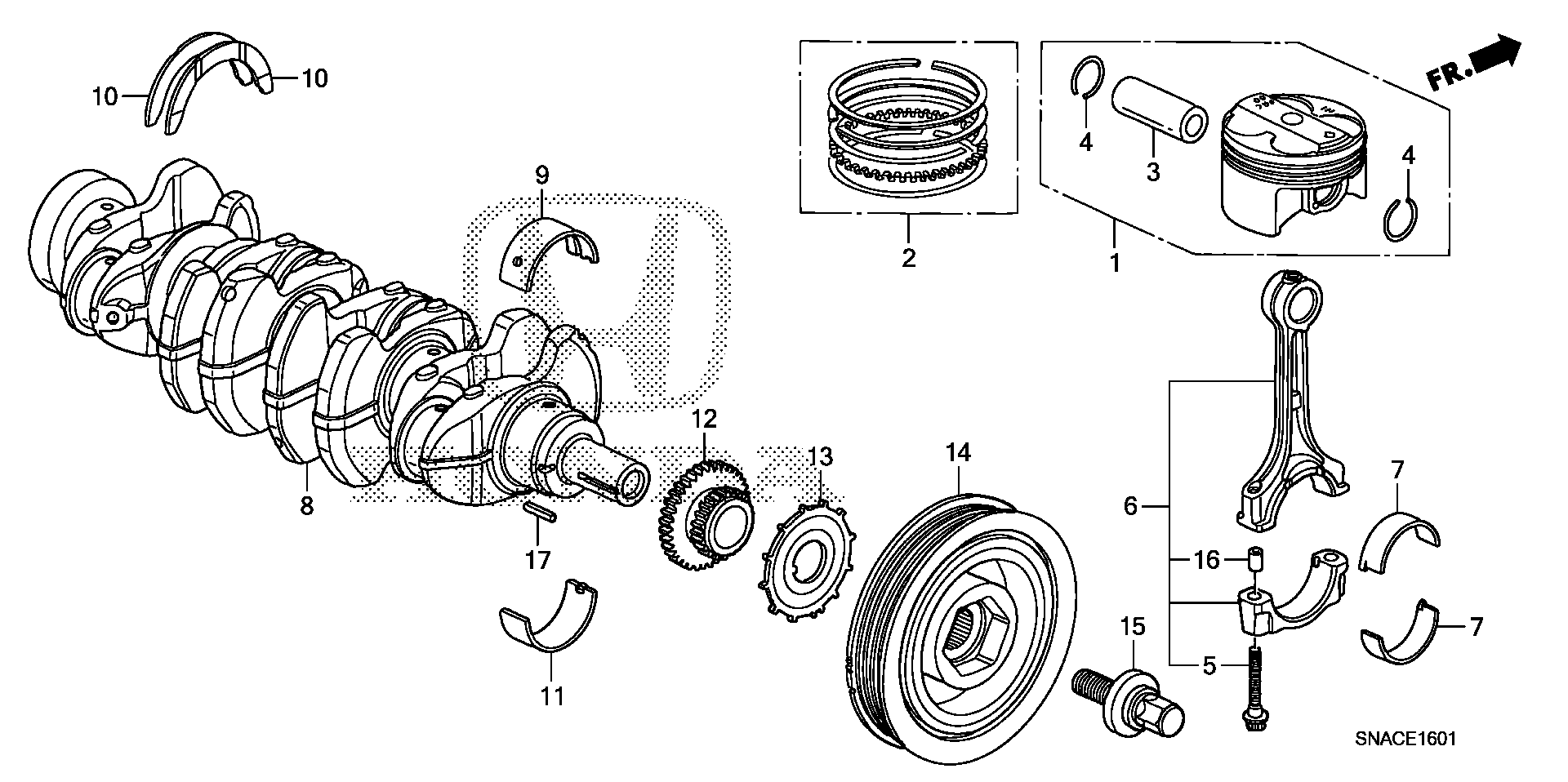 Diagram CRANKSHAFT@PISTON (2.0L) for your 2017 Honda Civic Coupe   