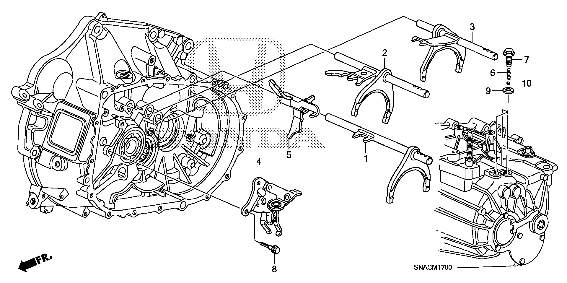 Diagram SHIFT FORK@SHIFT HOLDER (2.0L) for your 2008 Honda Accord Coupe   