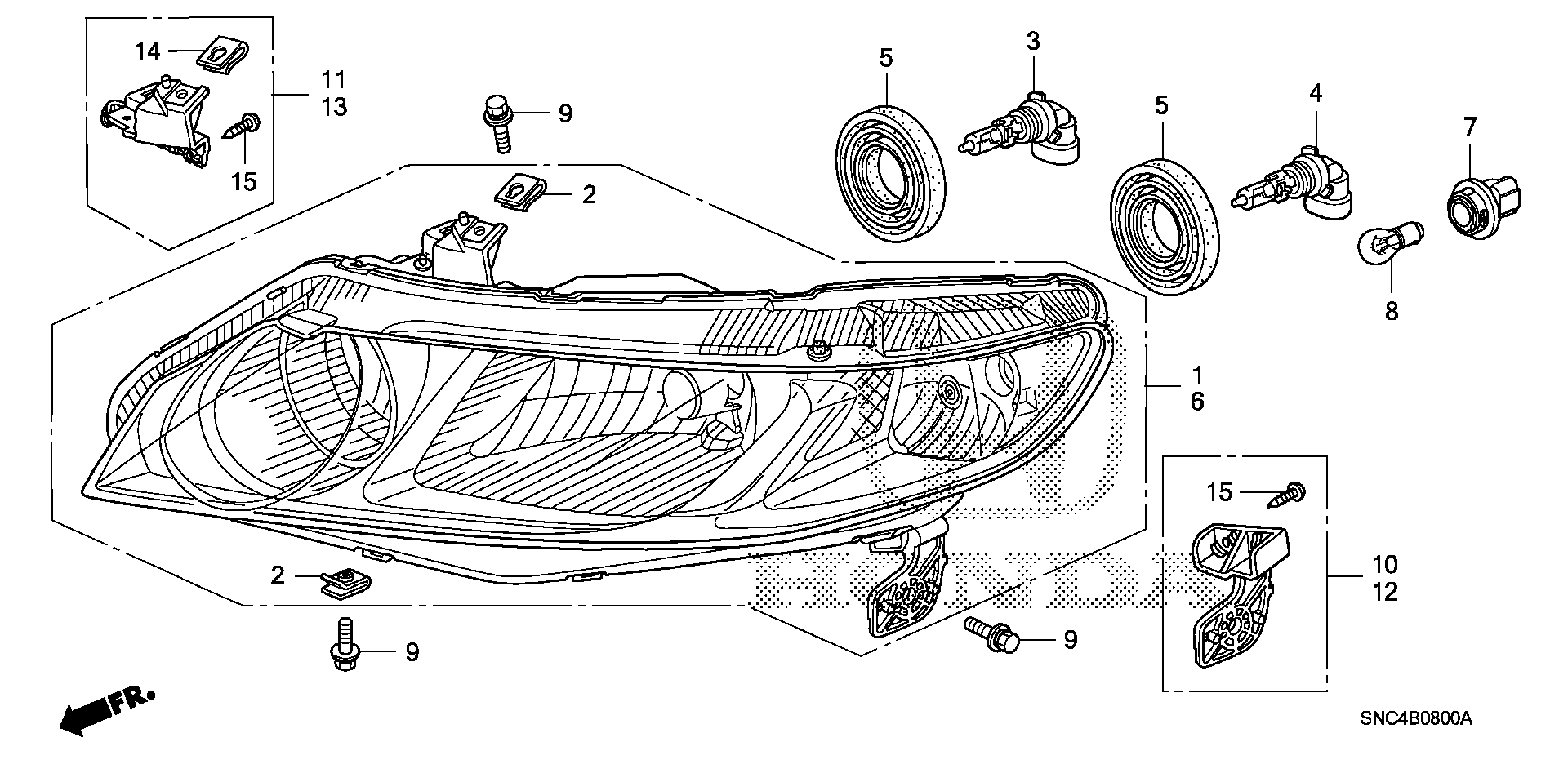 Diagram HEADLIGHT for your 2024 Honda Pilot   