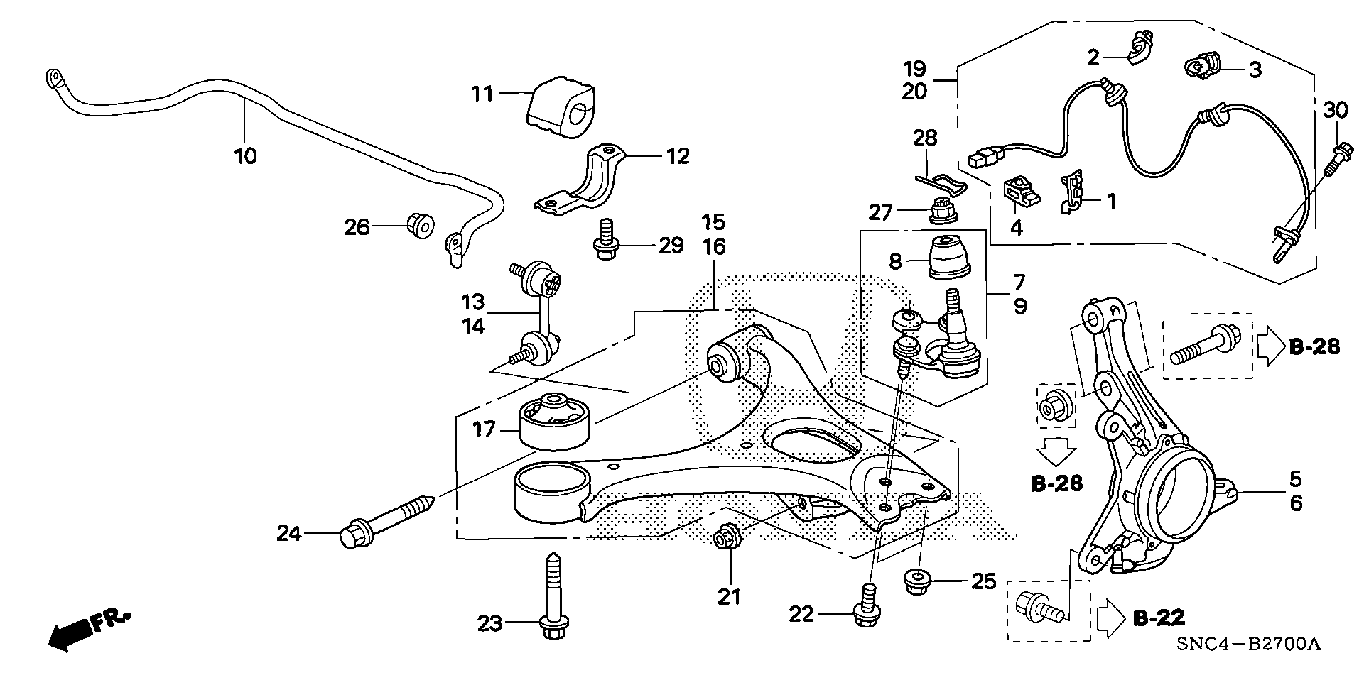 Diagram KNUCKLE for your 2007 Honda Civic   