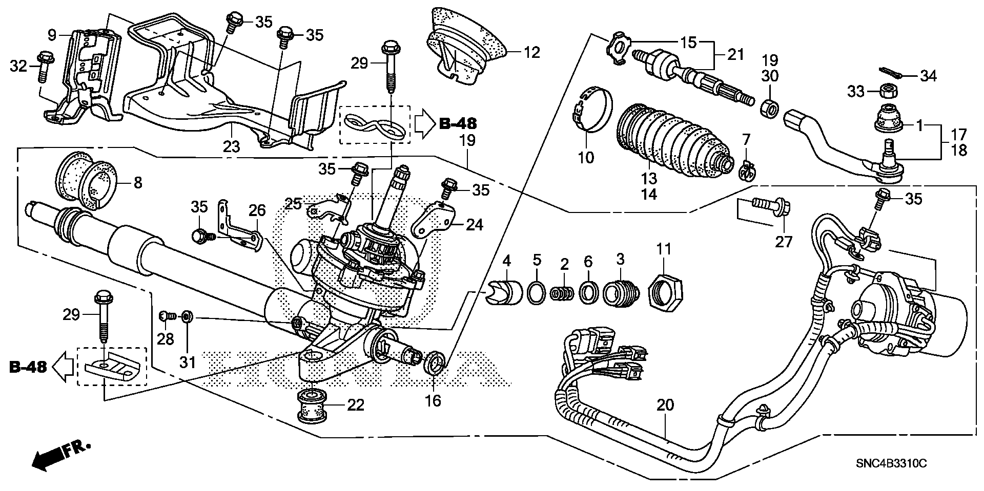 Diagram P.S. GEAR BOX (EPS) for your Honda Civic  