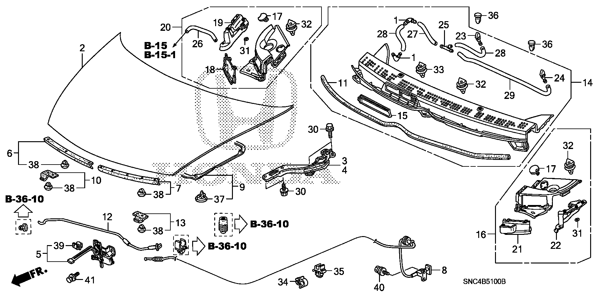 Diagram ENGINE HOOD for your 2008 Honda Accord Coupe   