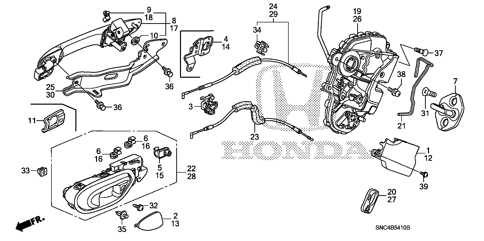 Diagram REAR DOOR LOCKS@OUTER HANDLE for your 2015 Honda CR-Z HYBRID MT EX 