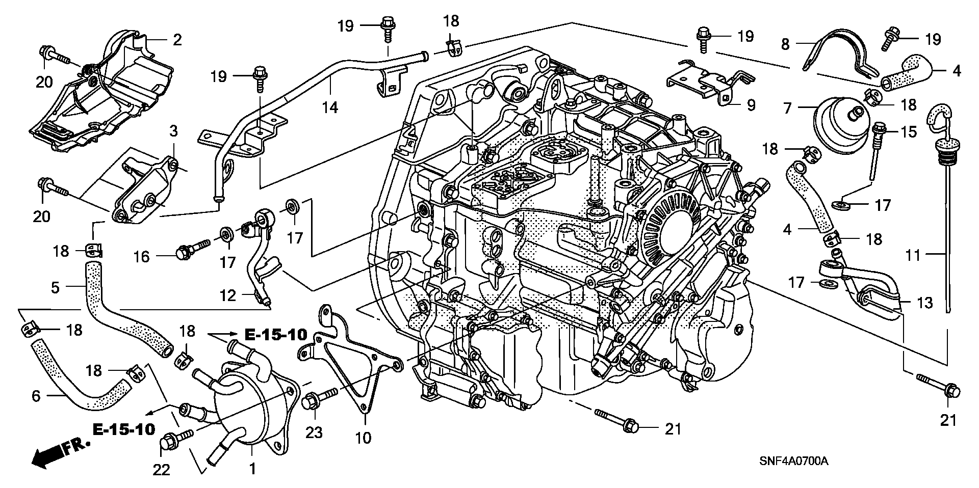 Diagram ATF PIPE for your 1990 Honda Accord Coupe 2.2L AT LX 