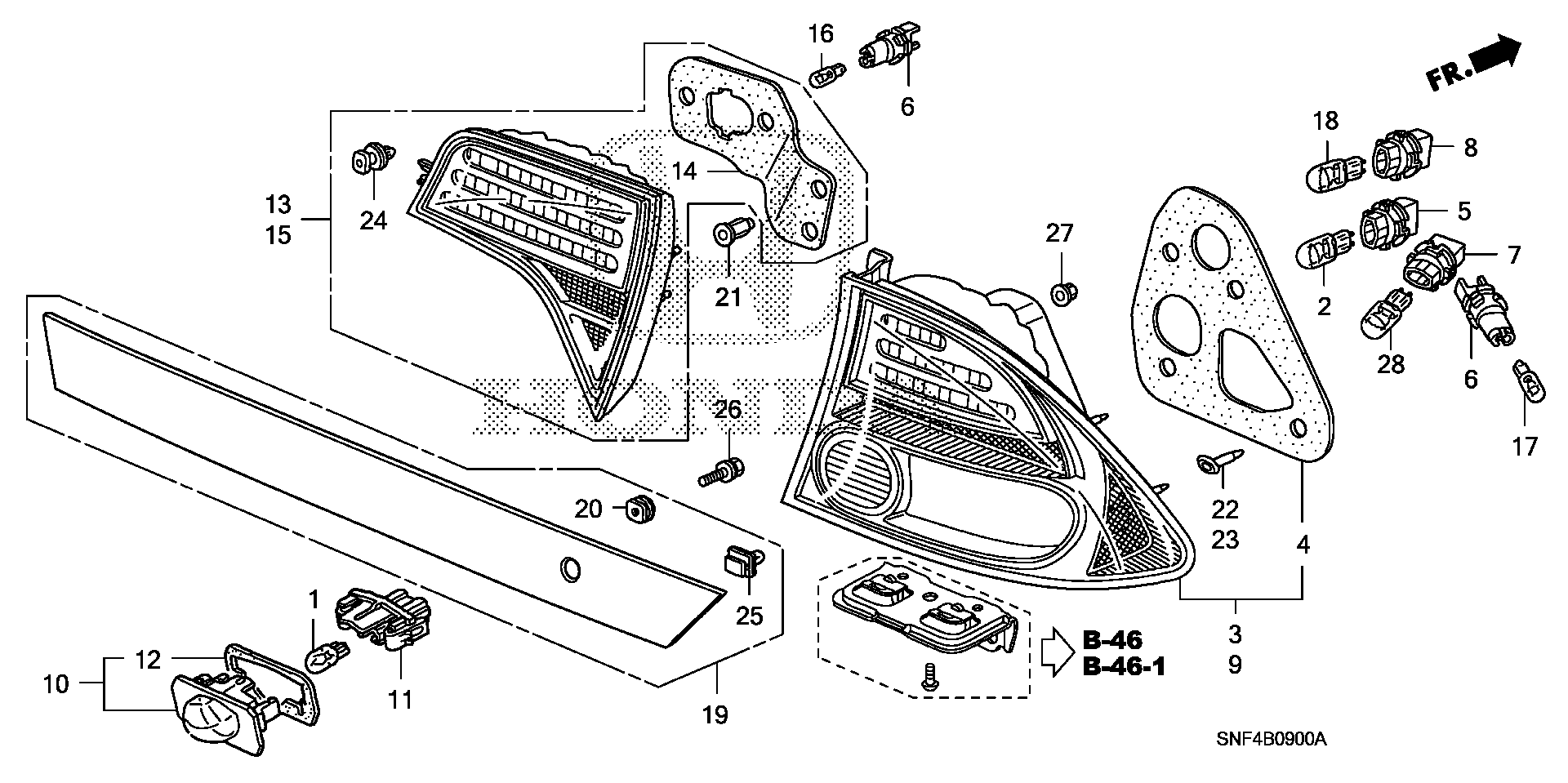 Diagram TAILLIGHT@LICENSE LIGHT for your 2007 Honda Civic   