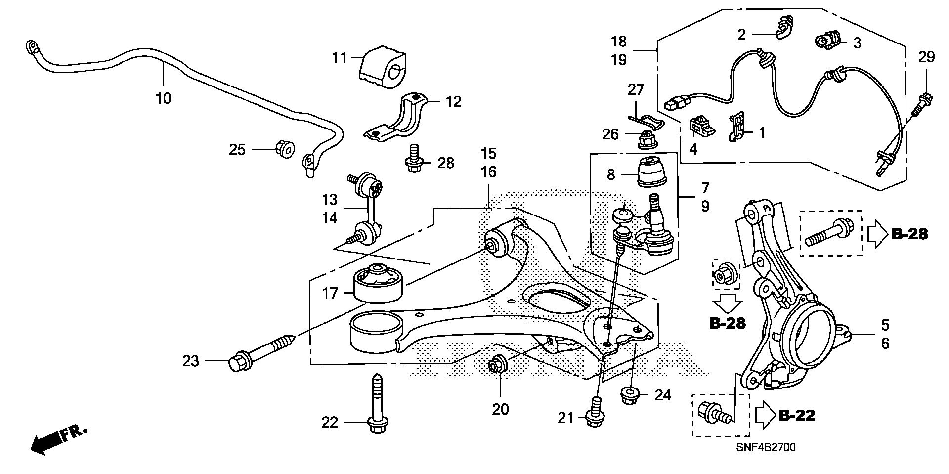 Diagram KNUCKLE for your 2007 Honda Civic   