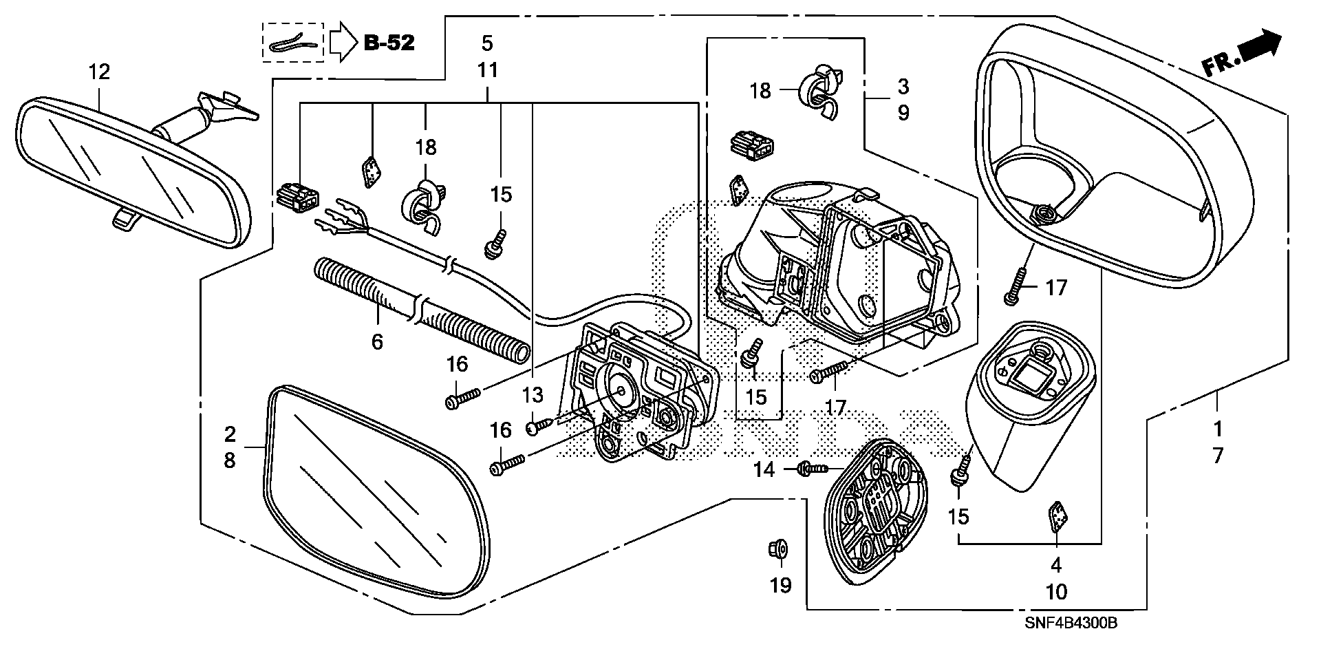 Diagram MIRROR for your 1989 Honda Civic Hatchback   