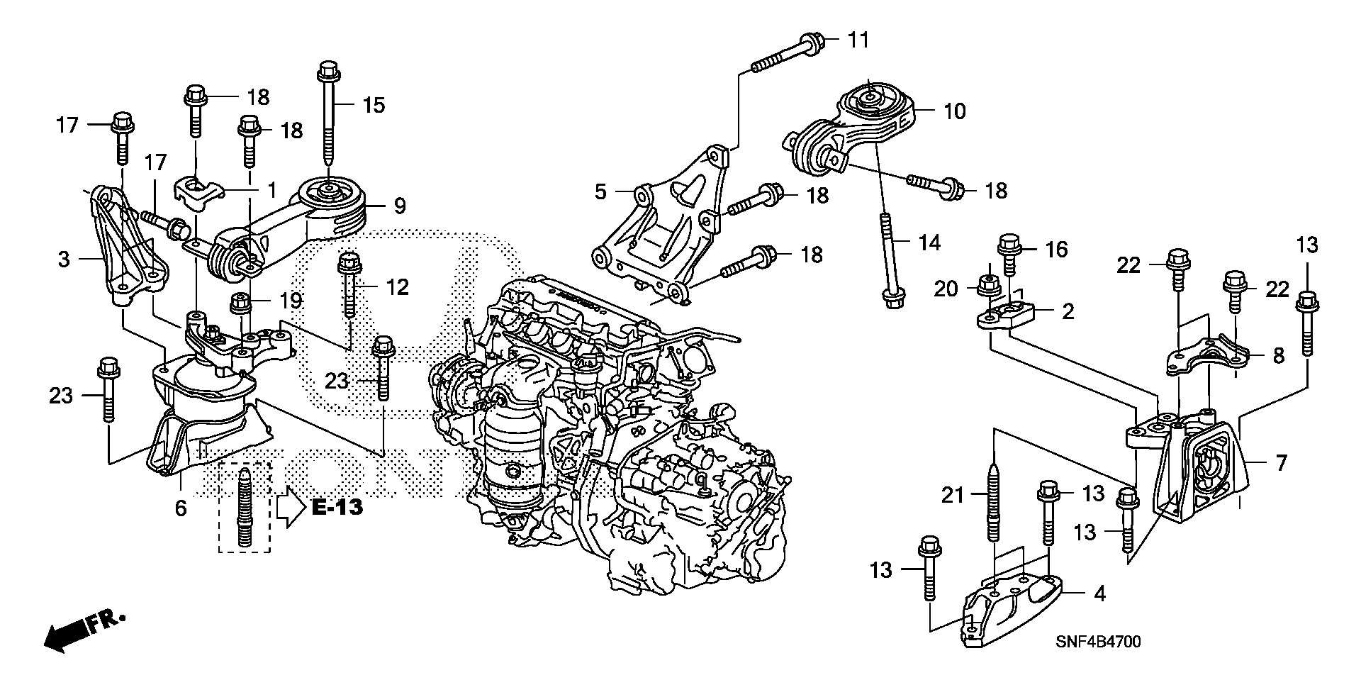 Diagram ENGINE MOUNTS for your Honda Civic  