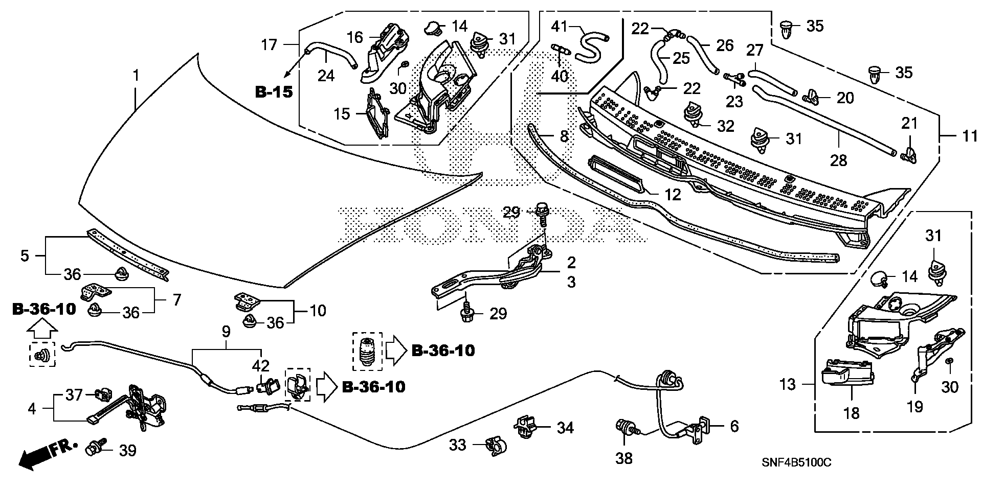 Diagram HOOD for your 2008 Honda Accord Coupe   