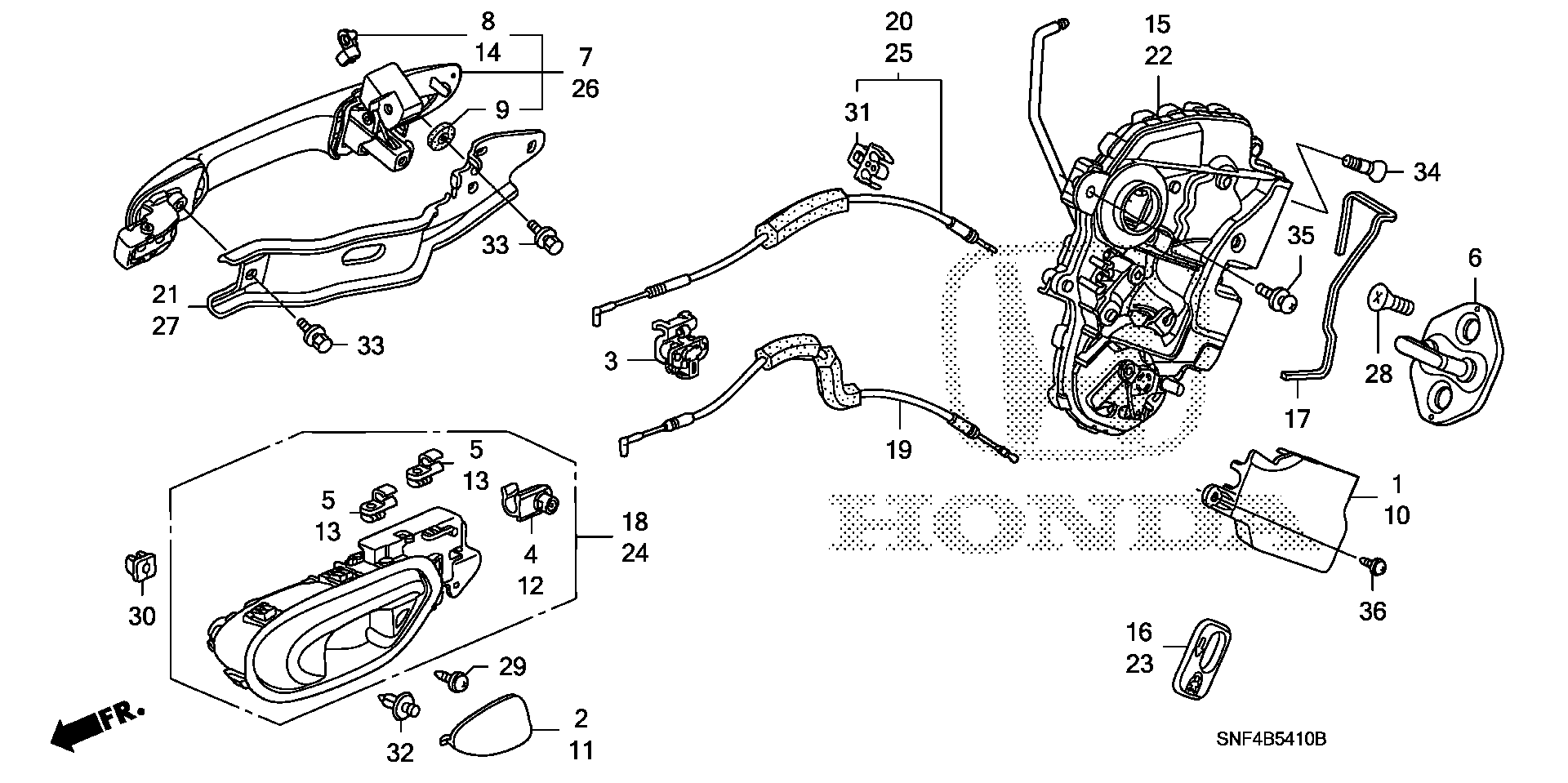 Diagram REAR DOOR LOCKS@OUTER HANDLE for your 2015 Honda CR-Z HYBRID MT EX 