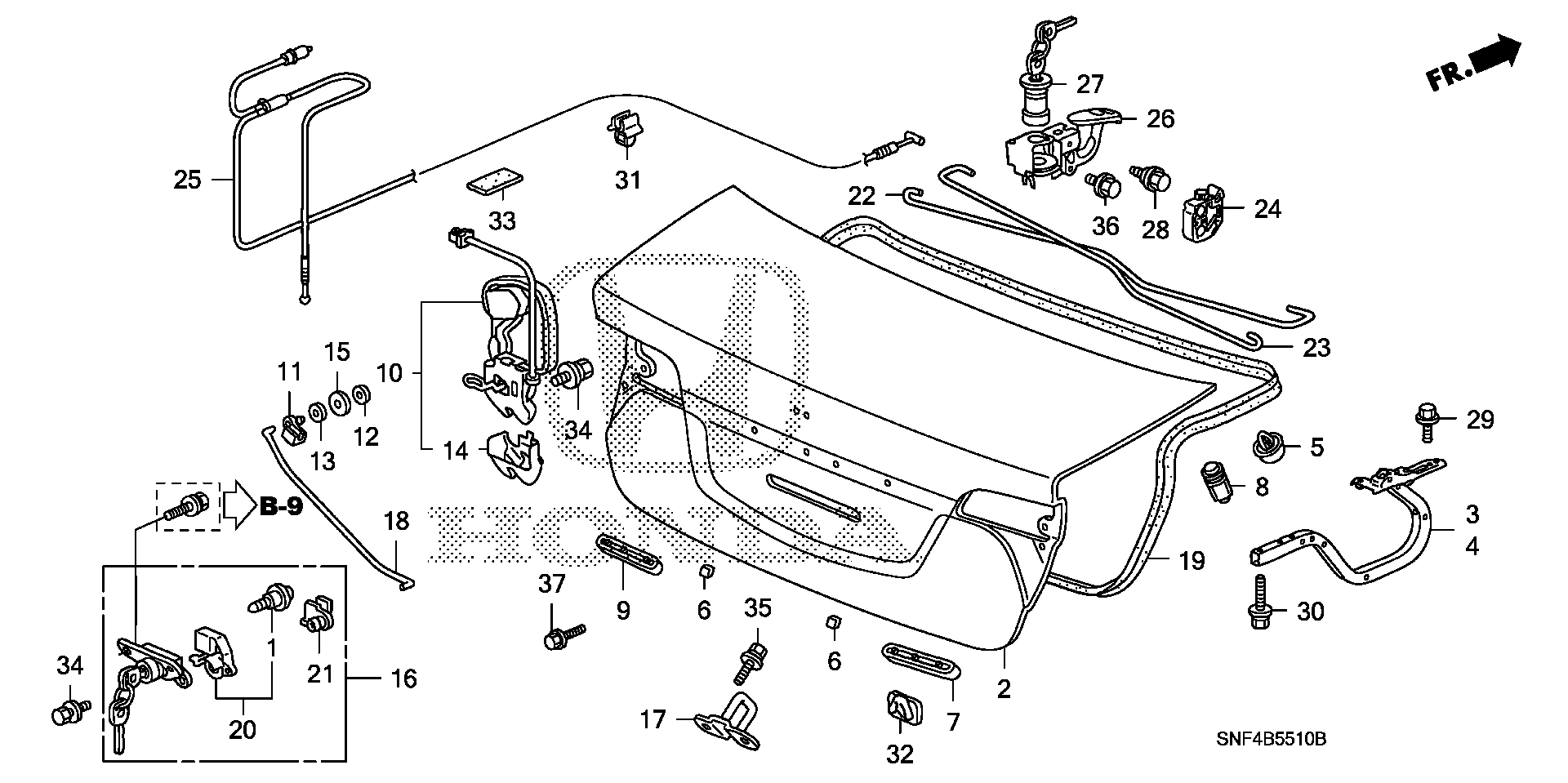 Diagram TRUNK LID for your Honda Civic  