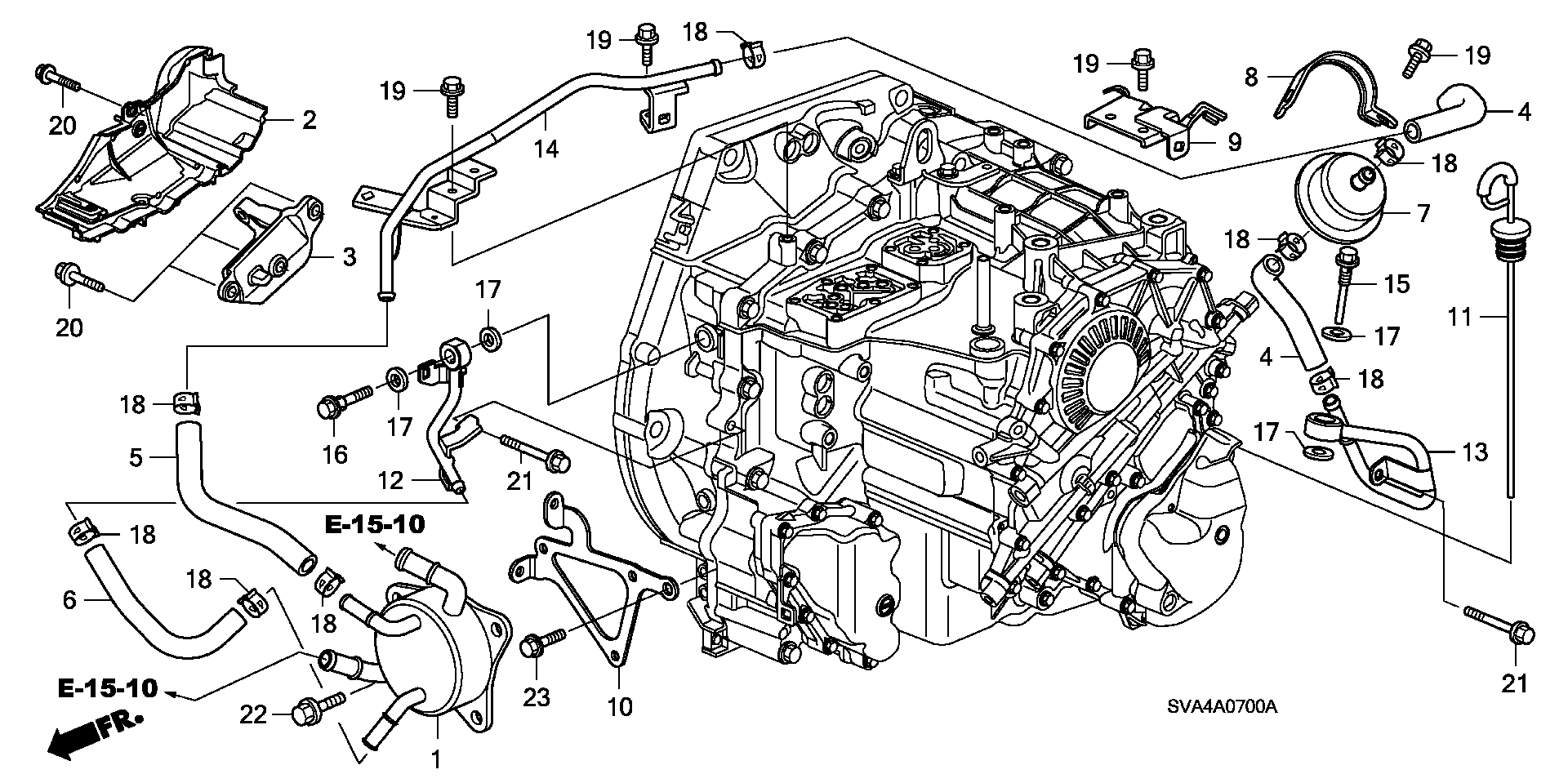 Diagram ATF PIPE for your 1990 Honda Accord Coupe 2.2L AT LX 