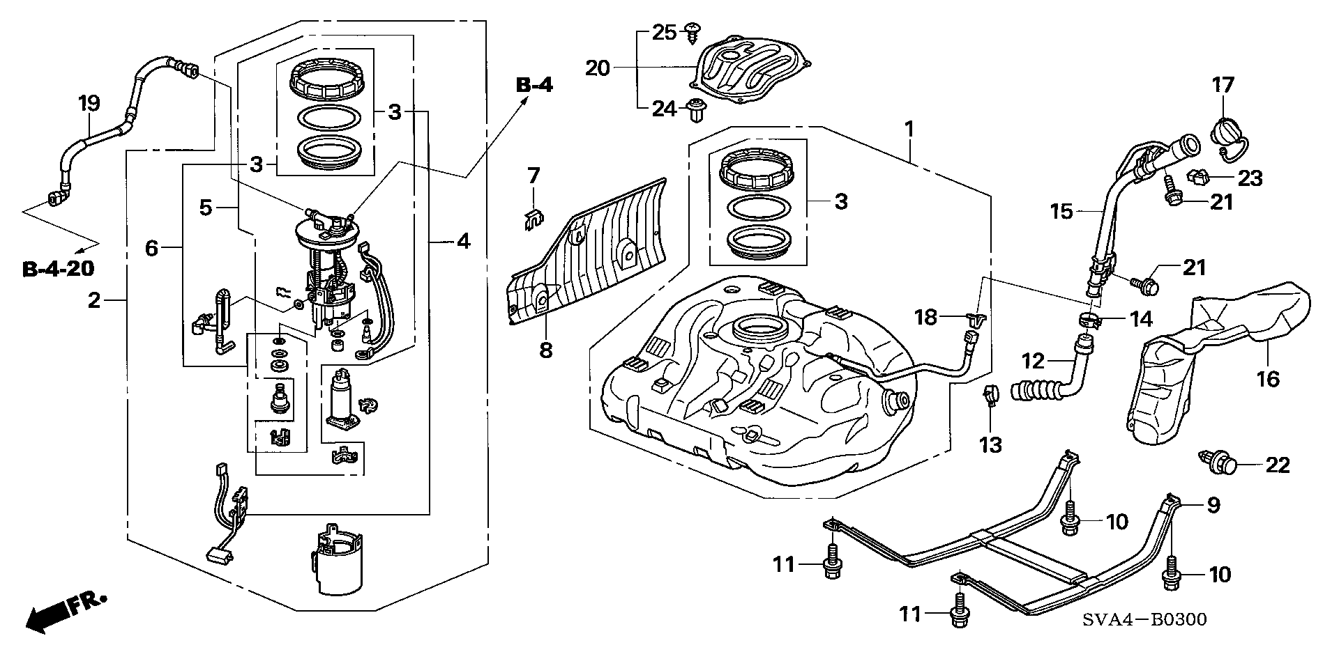 Diagram FUEL TANK (1) for your 2024 Honda Pilot  SPT 