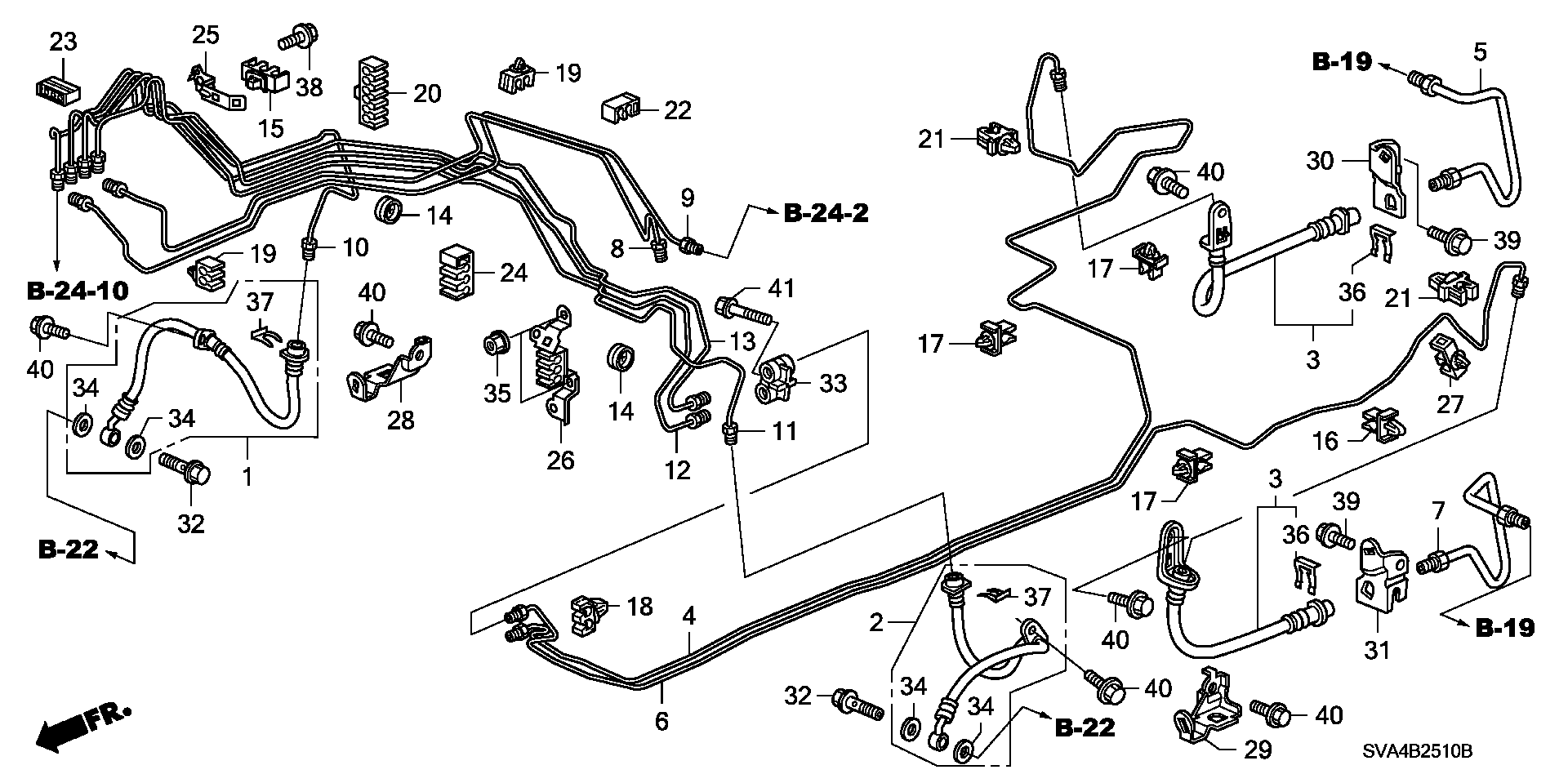 Diagram BRAKE LINES (ABS) (DRUM) for your 1996 Honda Civic Coupe   