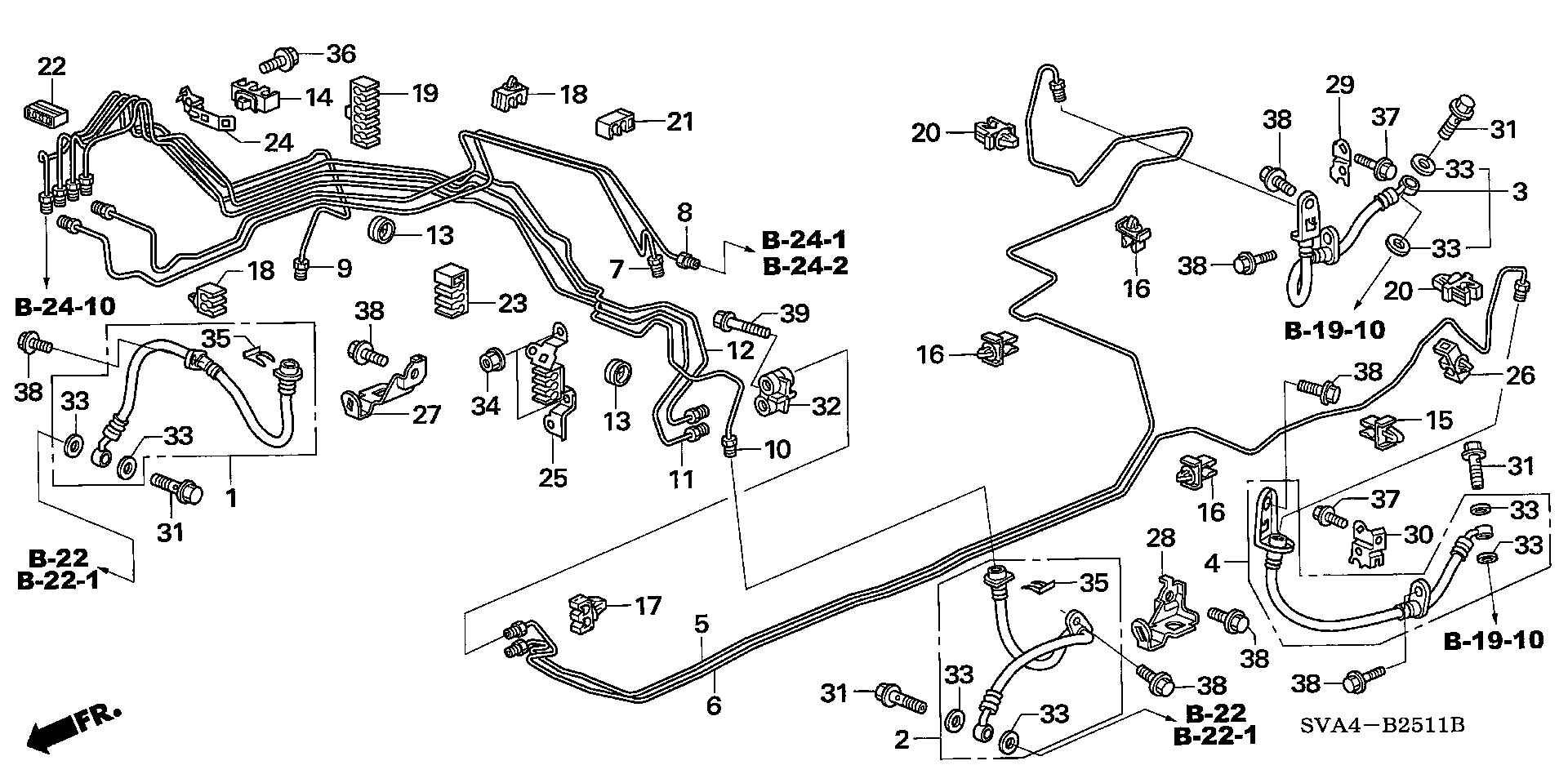 Diagram BRAKE LINES (ABS) (DISK) for your 2001 Honda Civic Coupe   