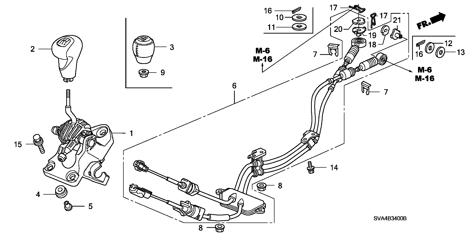 Diagram SHIFT LEVER for your Honda