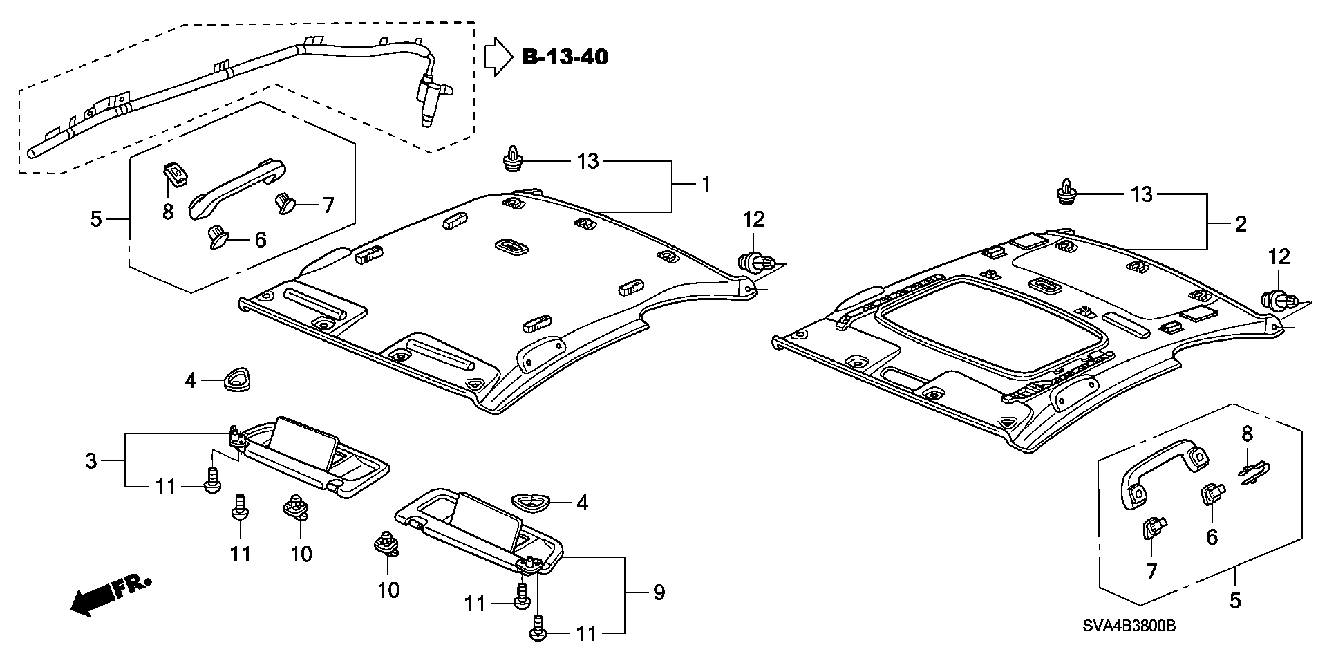 Diagram ROOF LINING for your Honda Element  