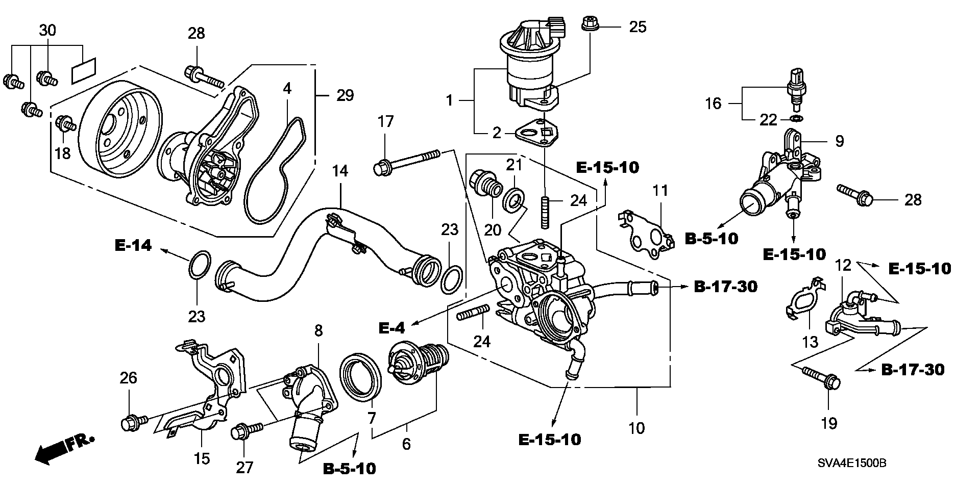 Diagram WATER PUMP (1.8L) for your 1980 Honda Civic Hatchback   