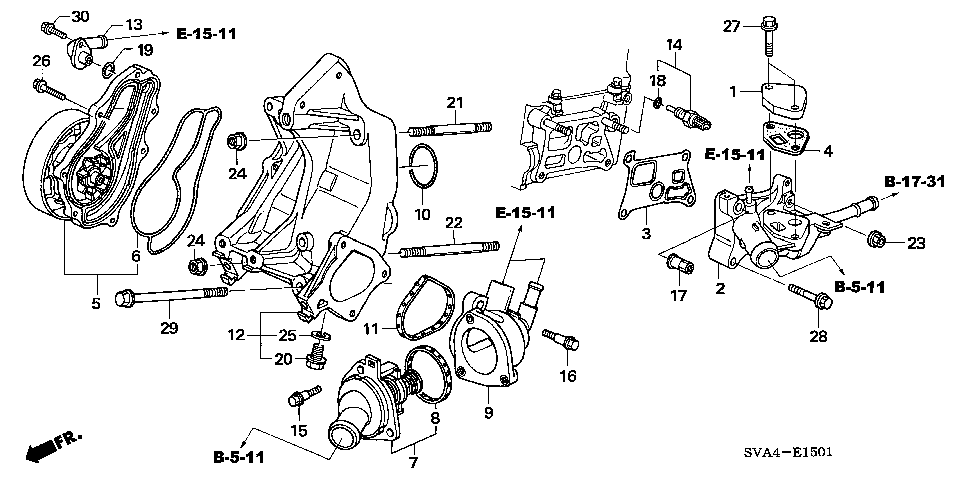 Diagram WATER PUMP (2.0L) for your 2013 Honda Accord   