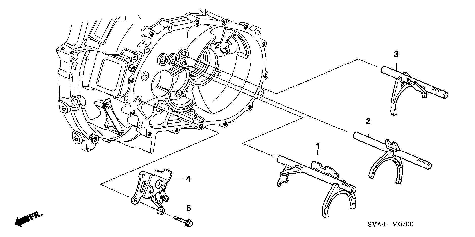 Diagram SHIFT FORK (1.8L) for your 1990 Honda Accord Coupe   