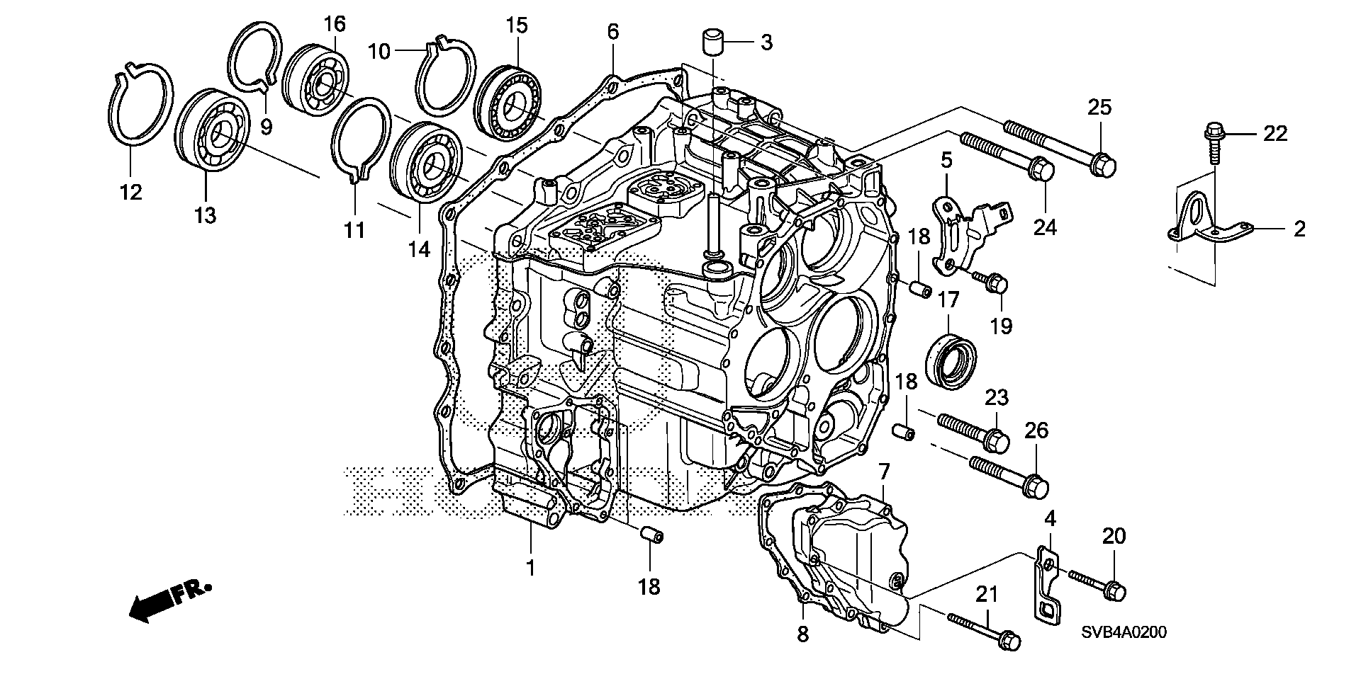 Full size assembly image of TRANSMISSION CASE (1/1)