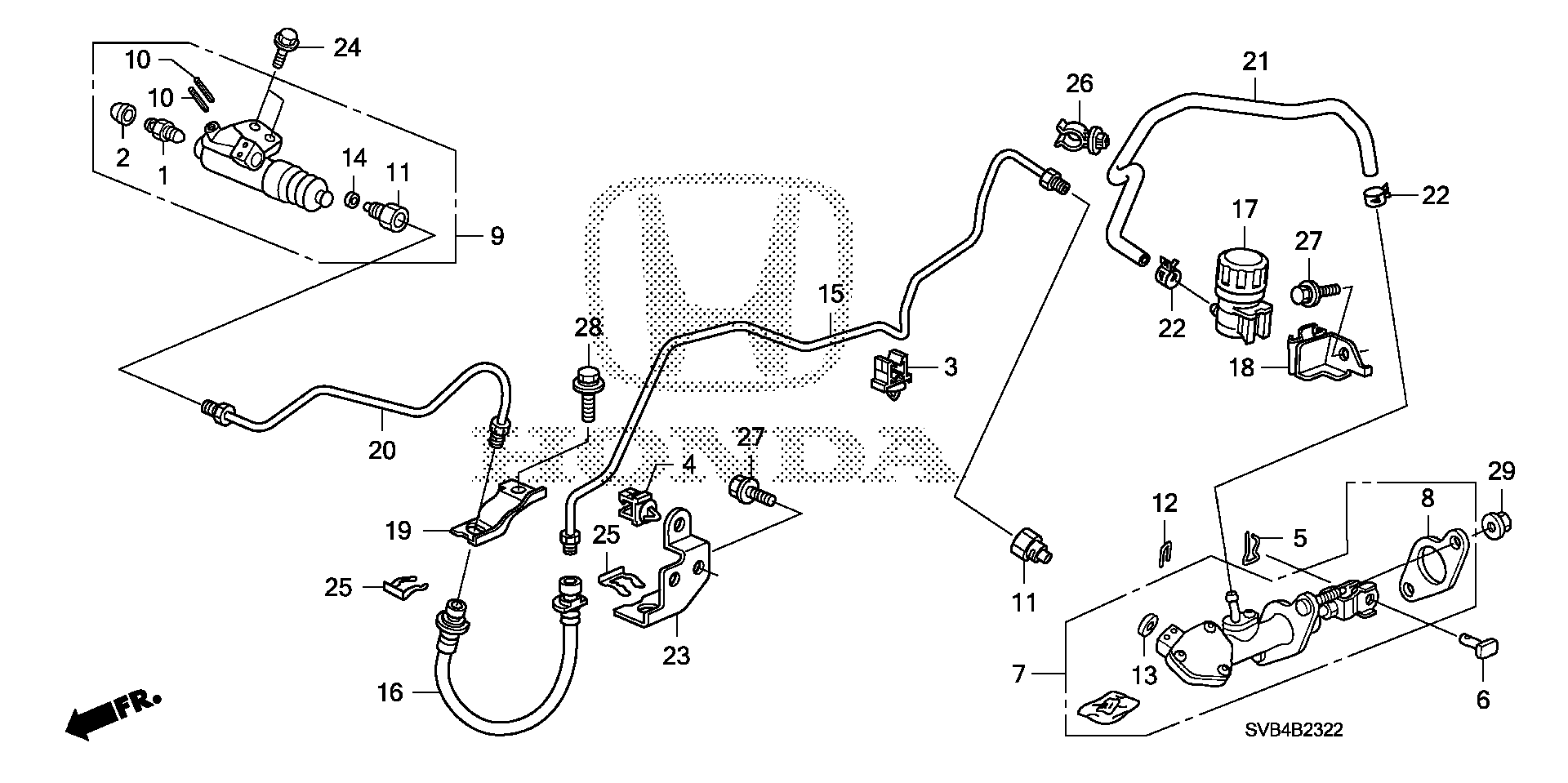 Diagram CLUTCH MASTER CYLINDER (2.0L) (KA) (KC) for your 2010 Honda Civic Coupe 2.0L i-VTEC MT SI 