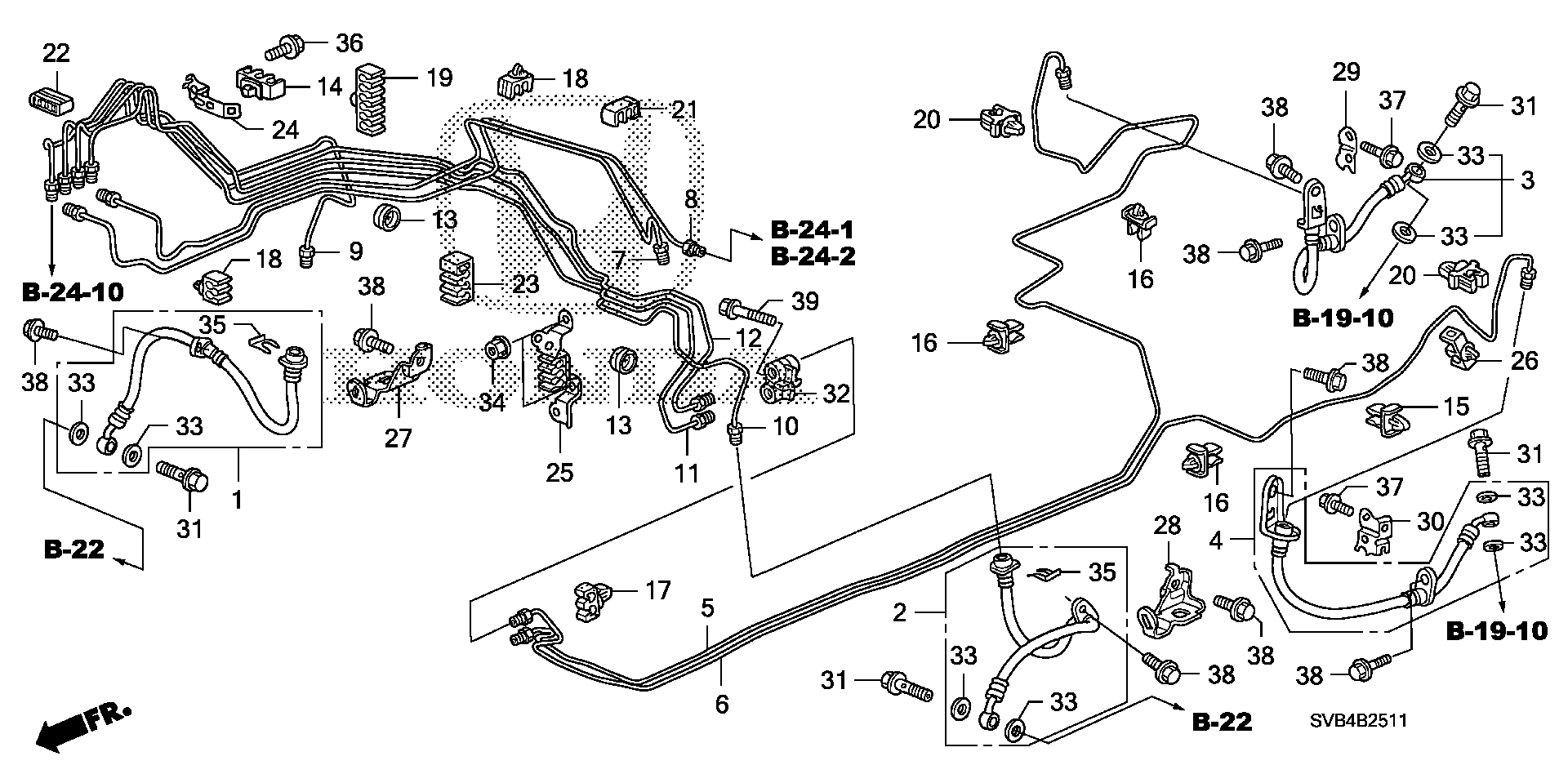 Diagram BRAKE LINES (ABS) (DISK) for your Honda Civic Coupe  