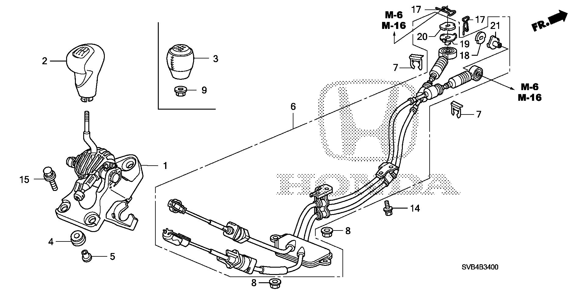 Diagram SHIFT LEVER for your Honda