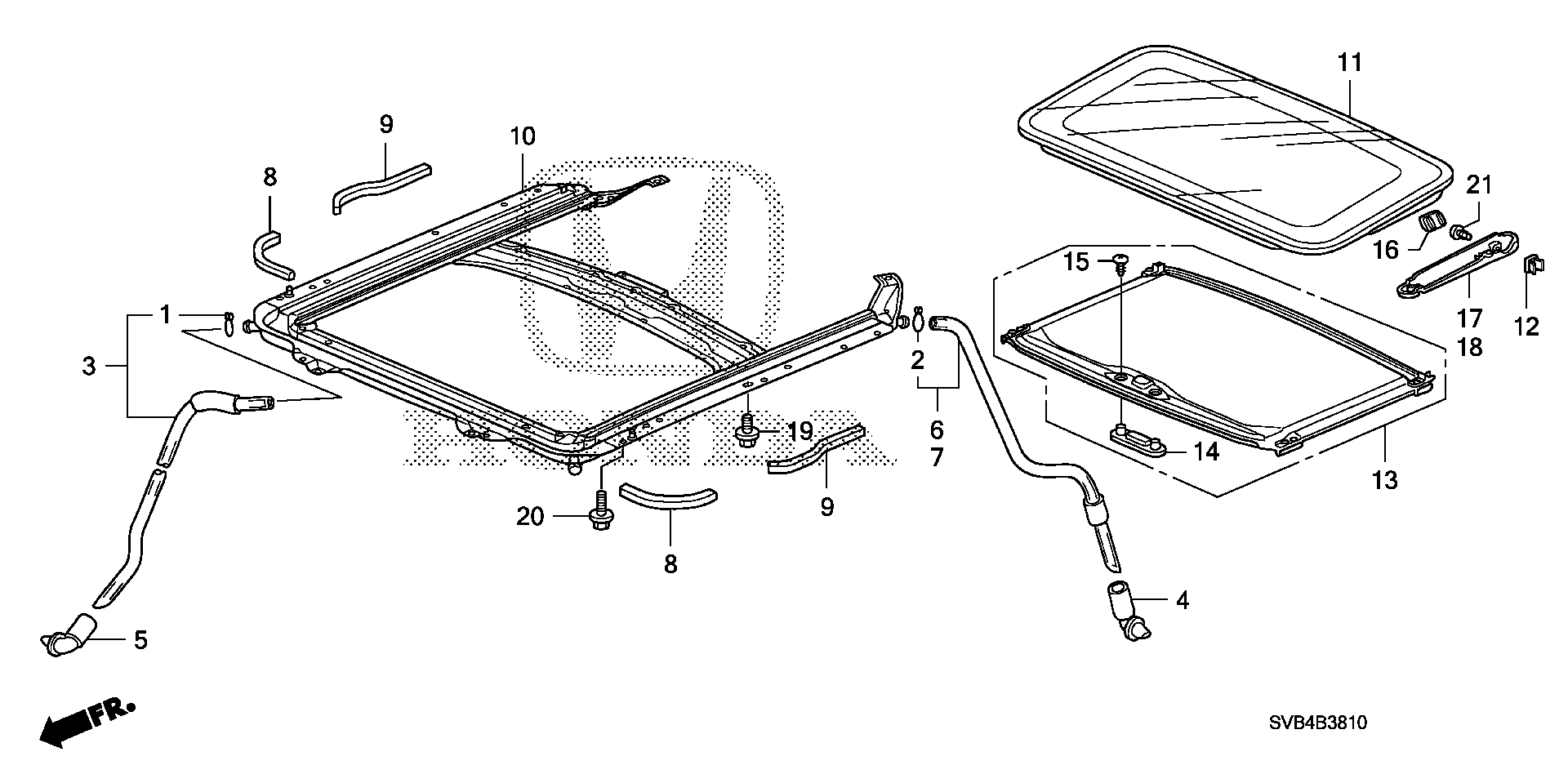 Diagram SLIDING ROOF for your 2005 Honda Pilot   