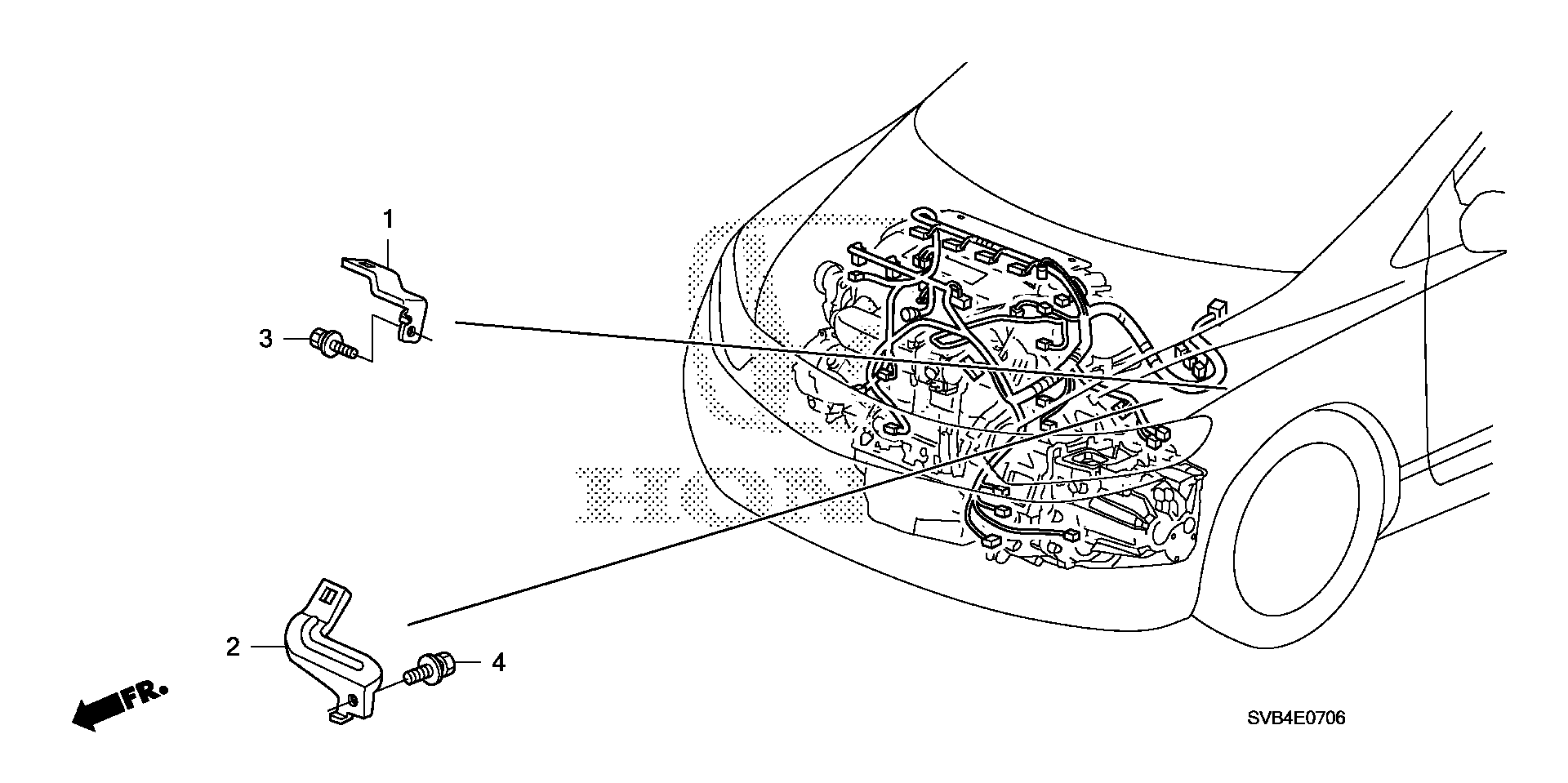 Diagram ENGINE WIRE HARNESS STAY (2.0L) for your 2010 Honda Civic Coupe 2.0L i-VTEC MT SI 