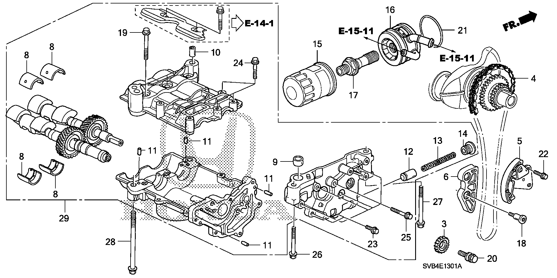 Diagram OIL PUMP (2.0L) for your 1992 Honda Accord Coupe 2.2L AT DX 