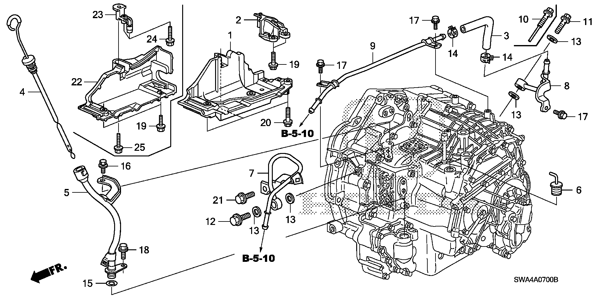 Diagram ATF PIPE for your 2007 Honda CR-V 2.4L i-VTEC AT 2WD EX-L 