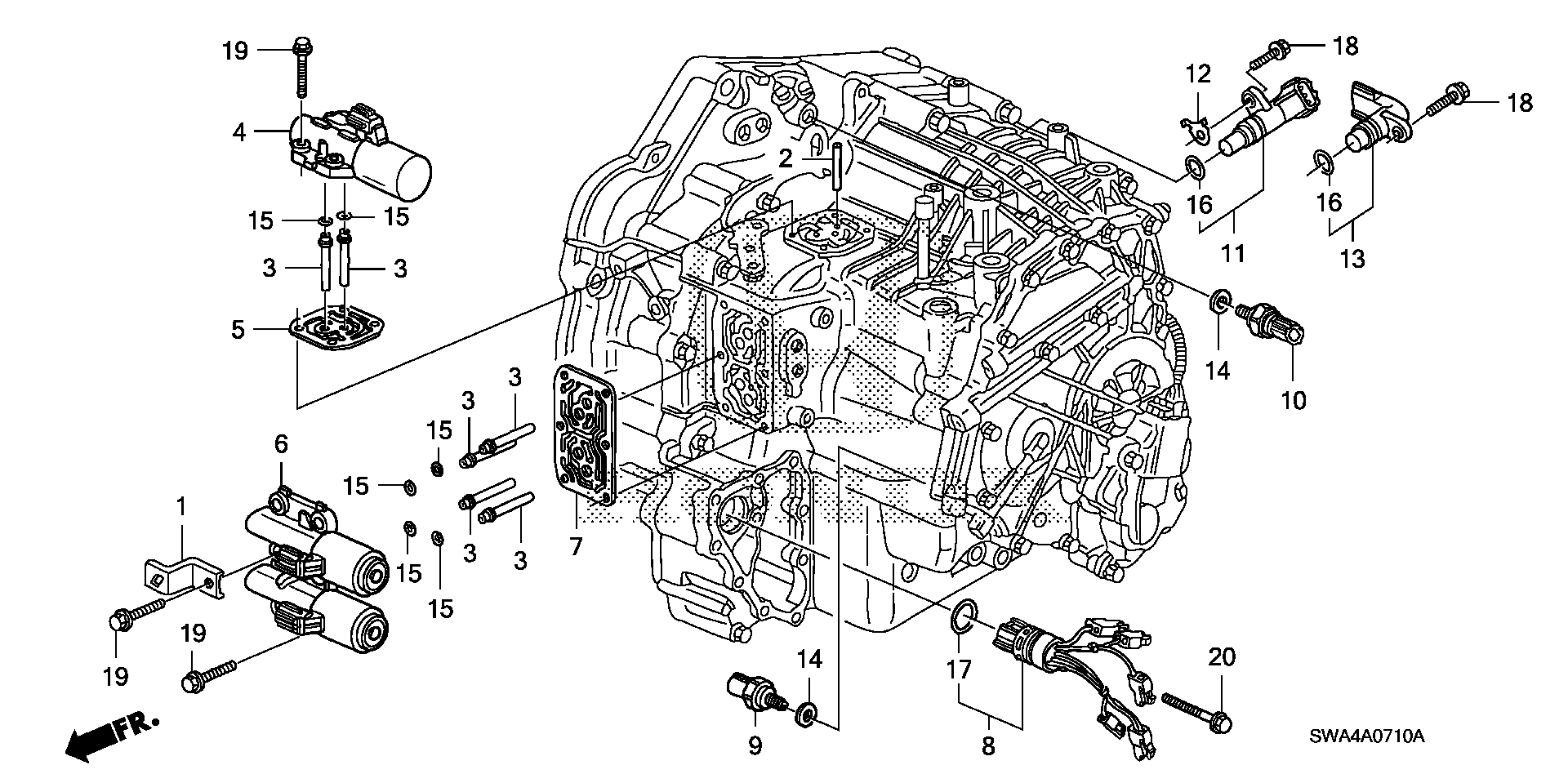 Diagram SOLENOID for your 2007 Honda CR-V 2.4L i-VTEC AT 2WD EX 