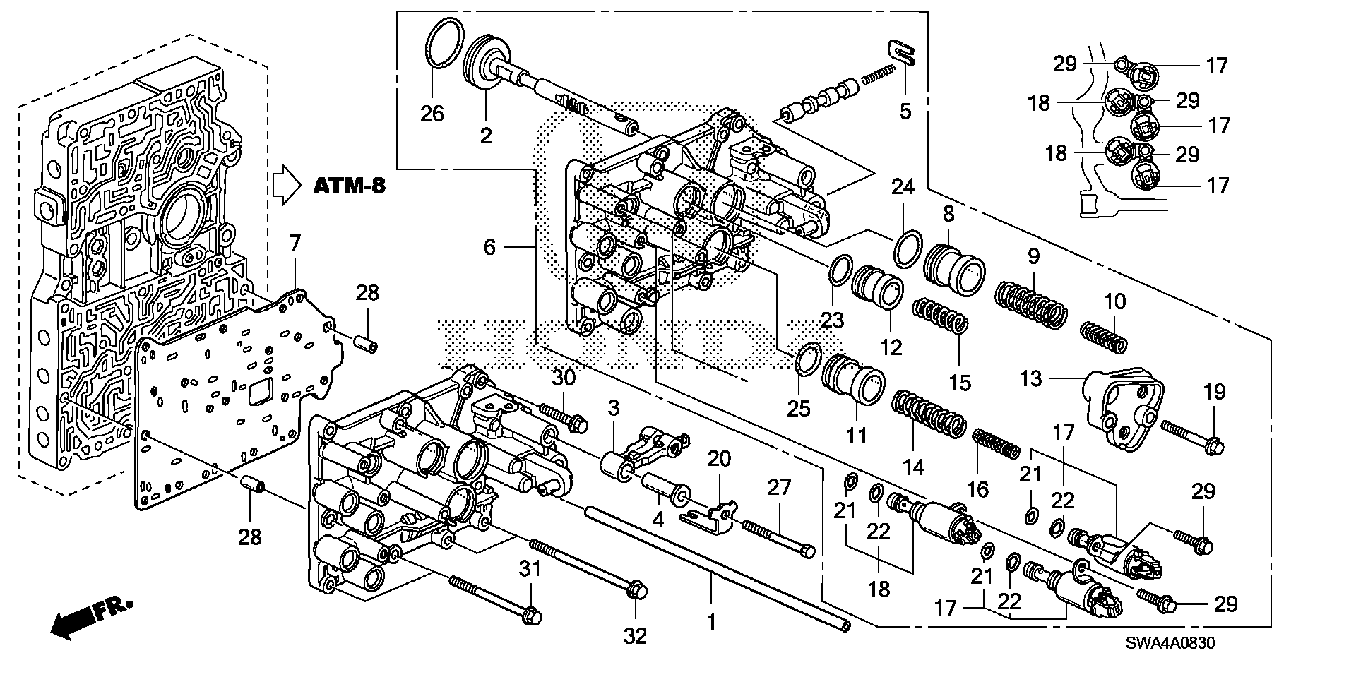 Diagram SERVO BODY for your 2007 Honda CR-V 2.4L i-VTEC AT 2WD EX 