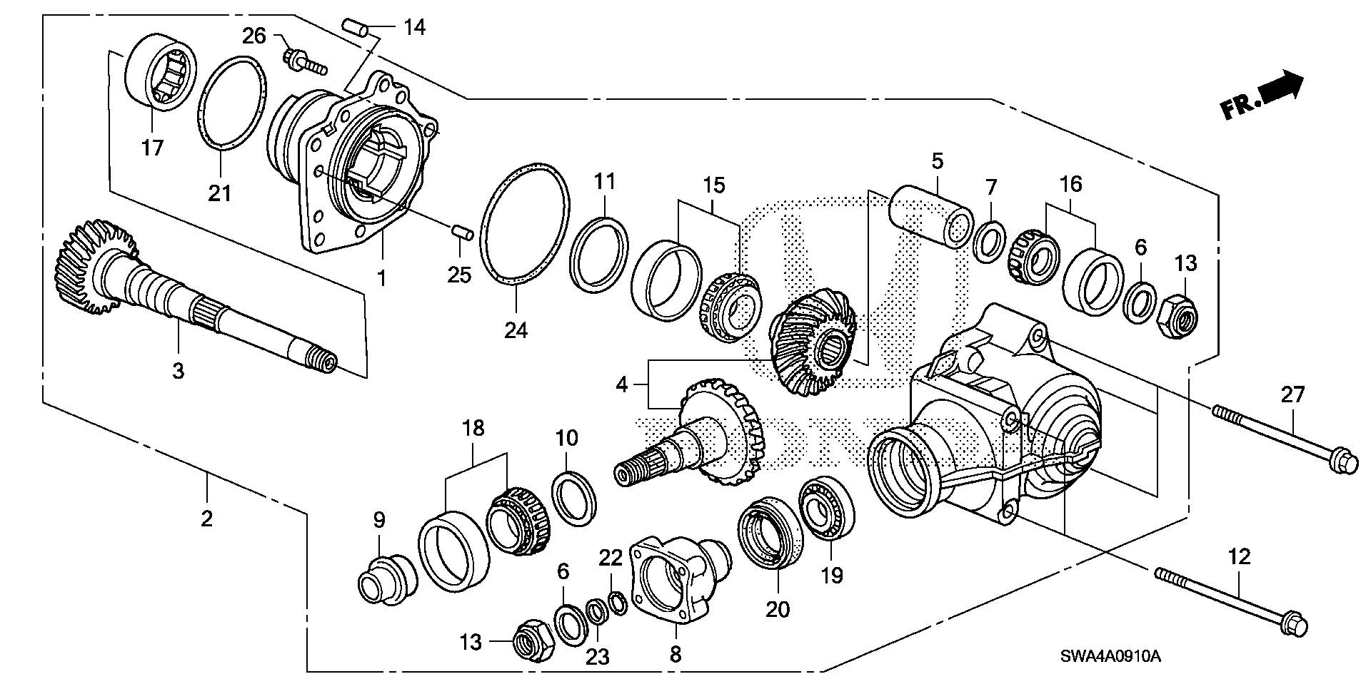 Diagram TRANSFER (4WD) for your 2008 Honda Accord Coupe   