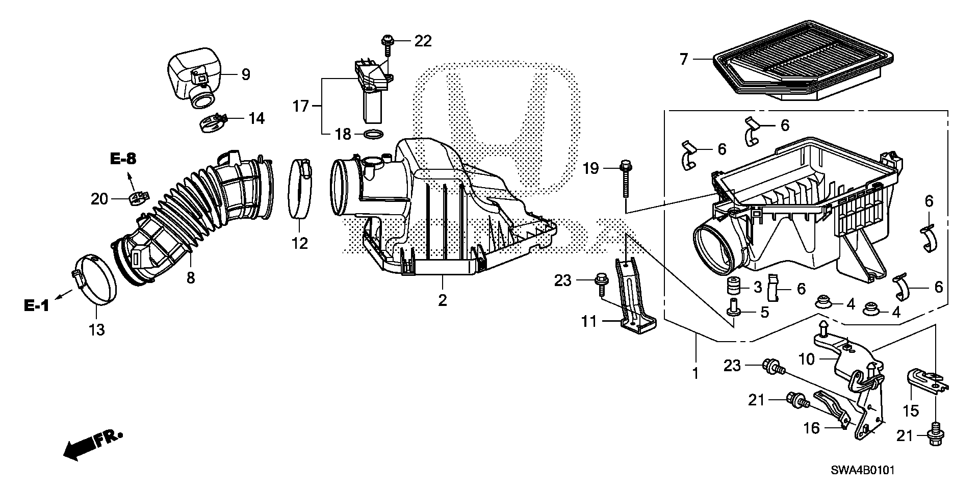 Diagram AIR CLEANER ('10-) for your Honda CR-V  